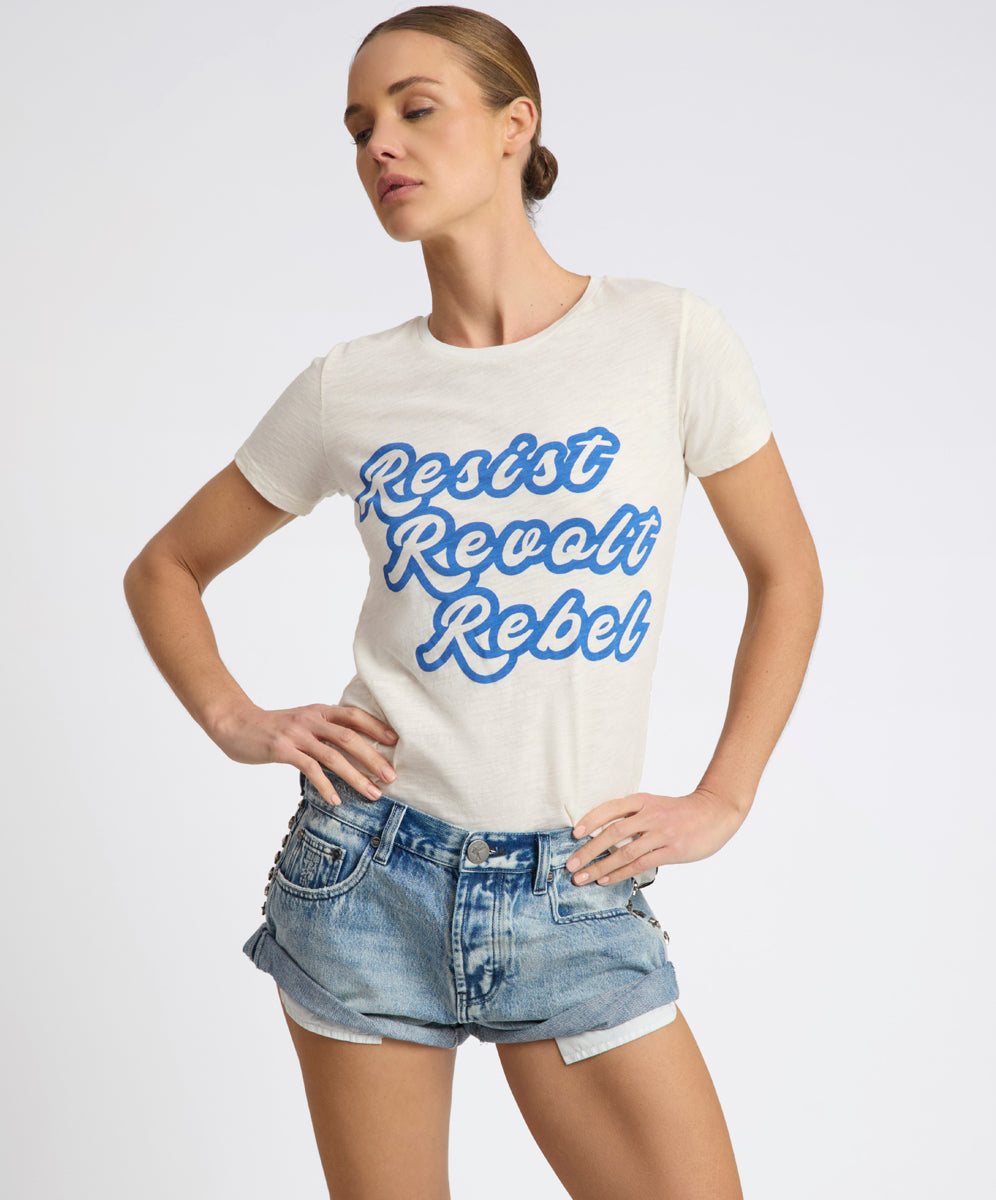 Sydney's Picks 25th Anniversary Resist Revolt Rebel Tee - White
