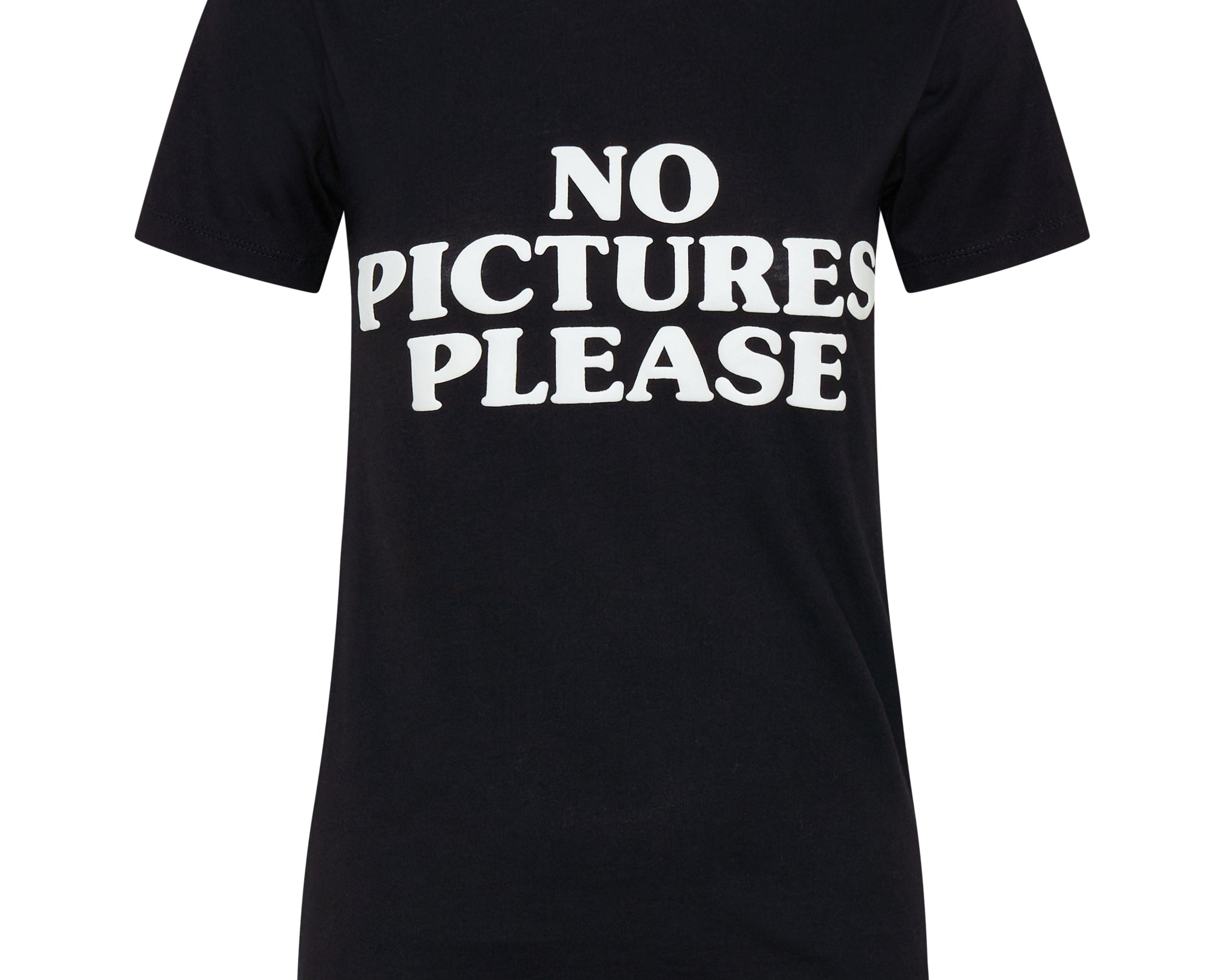 No Pictures Please Fitted Tee - Black