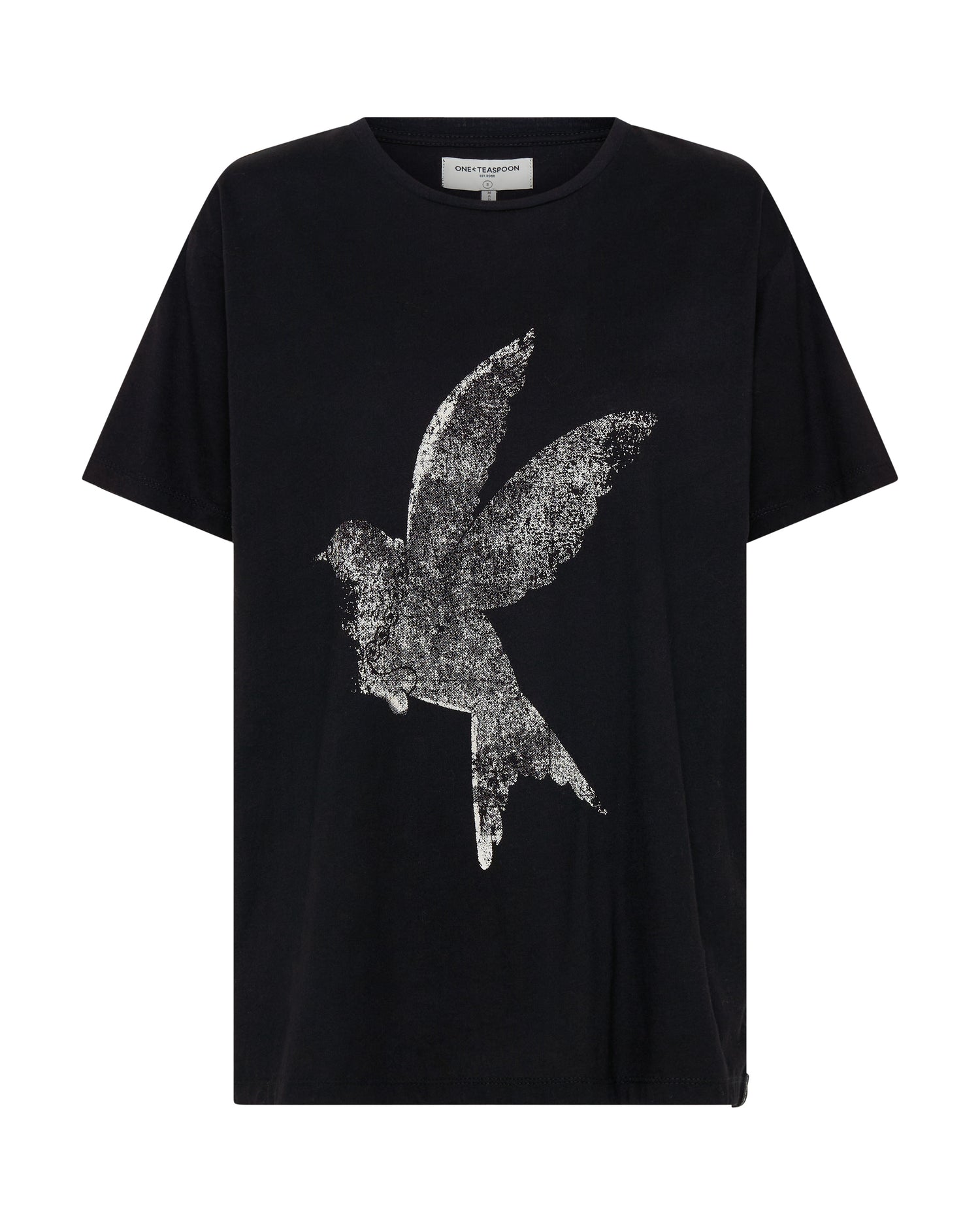 Brushed Bowerbird Boyfriend Tee - Black