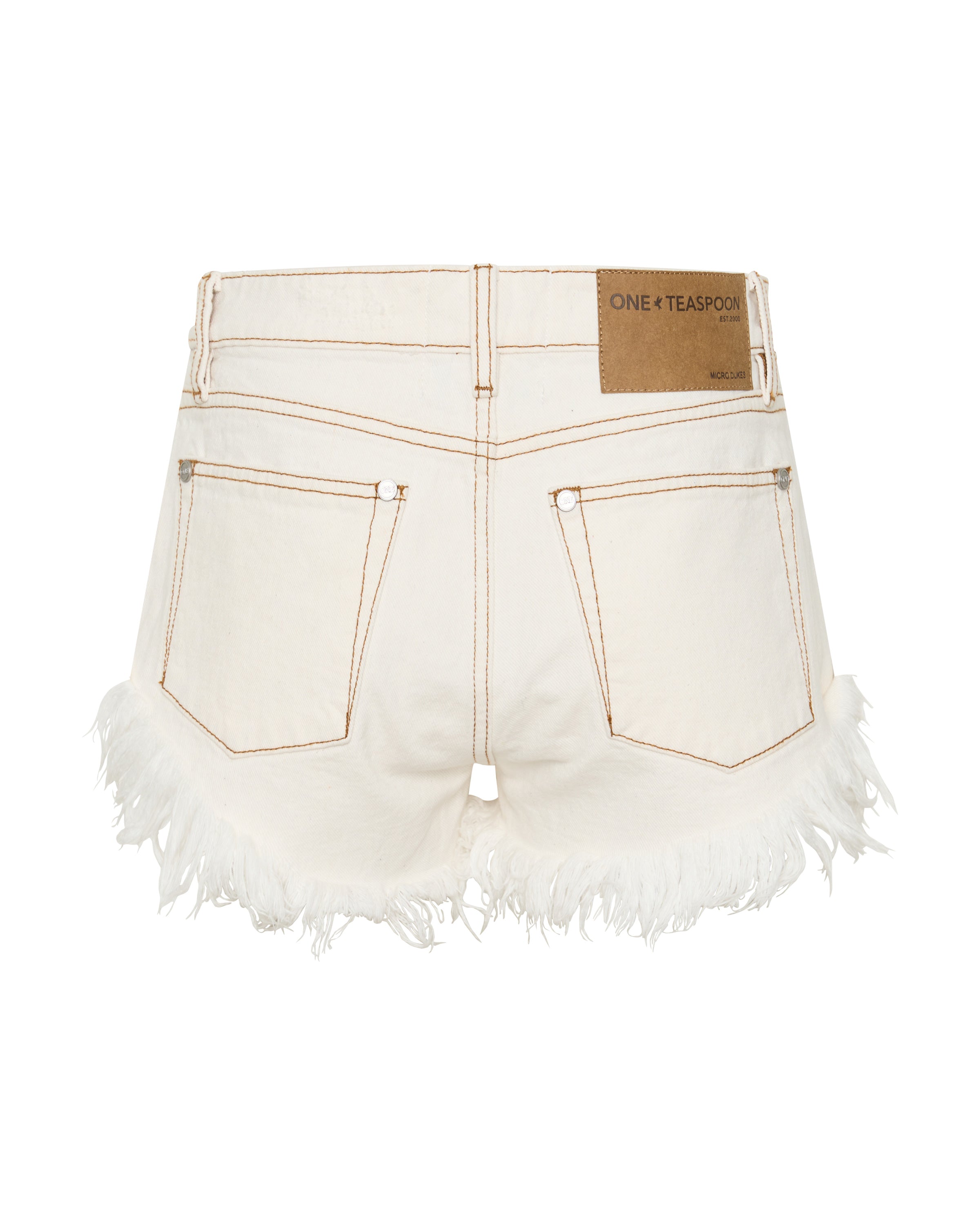 Micro Dukes Low Waist Mini Denim Shorts - White Beauty | One