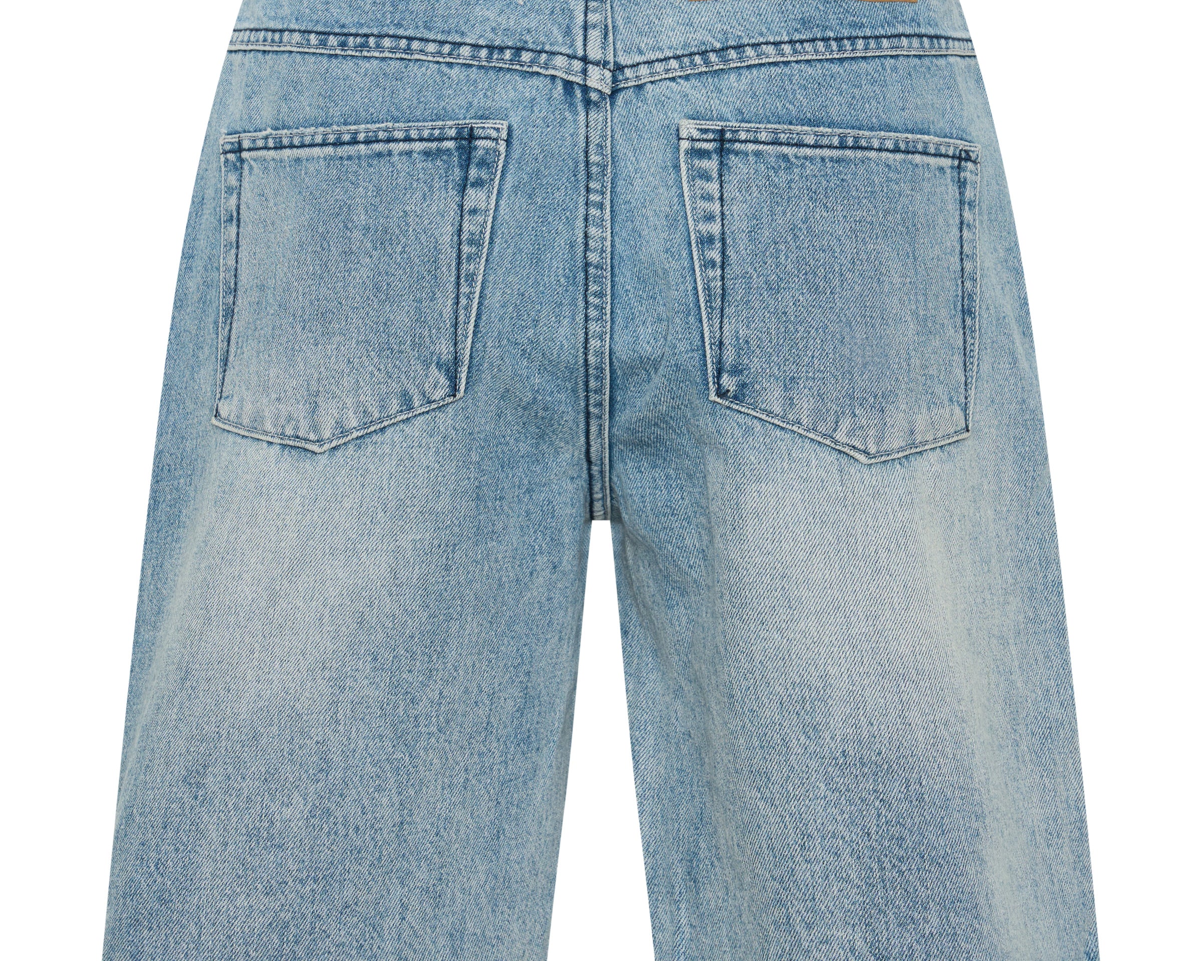 Rebel Rise High Waist Long Length Denim Shorts - Salty Dog