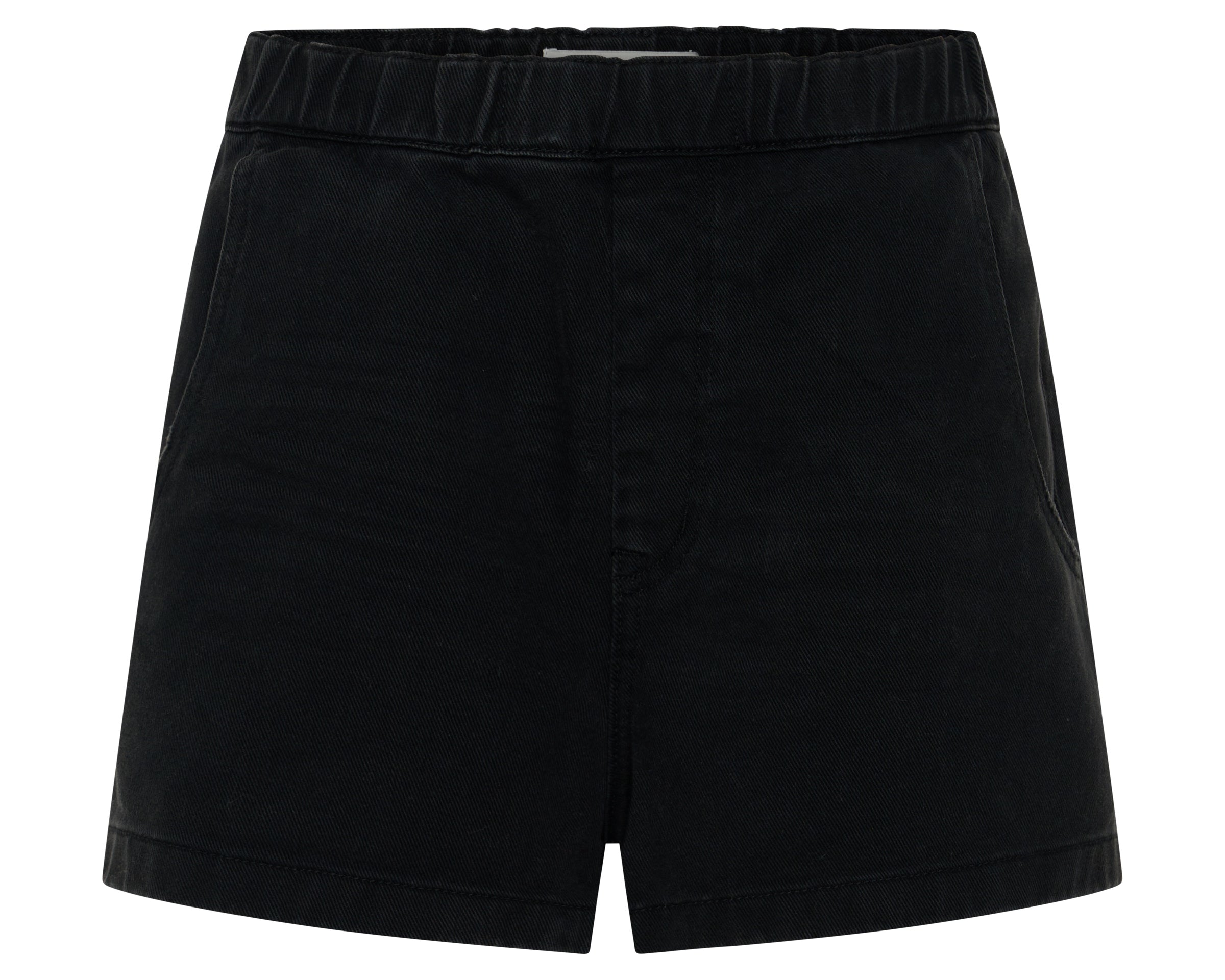 Funks High Waist Elasticated Denim Shorts - Smokey Black