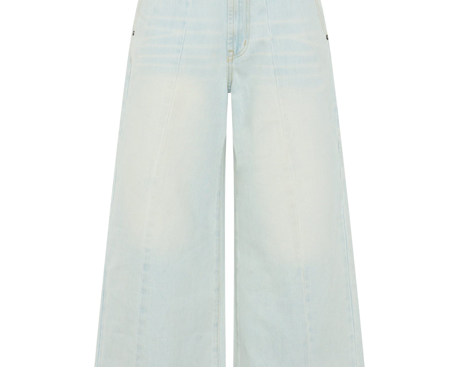Hayden Mid Waist Wide Leg Cropped Denim Jeans - Bel Air Blue
