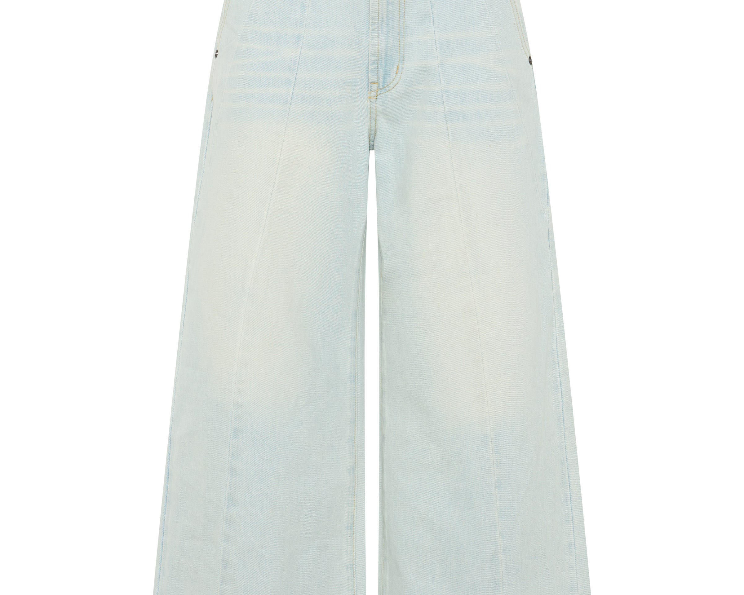 Hayden Mid Waist Wide Leg Cropped Denim Jeans - Bel Air Blue