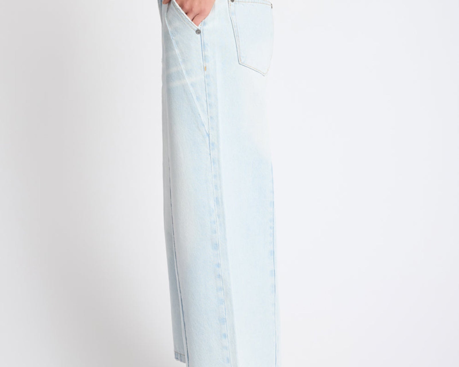 Hayden Mid Waist Wide Leg Cropped Denim Jeans - Bel Air Blue