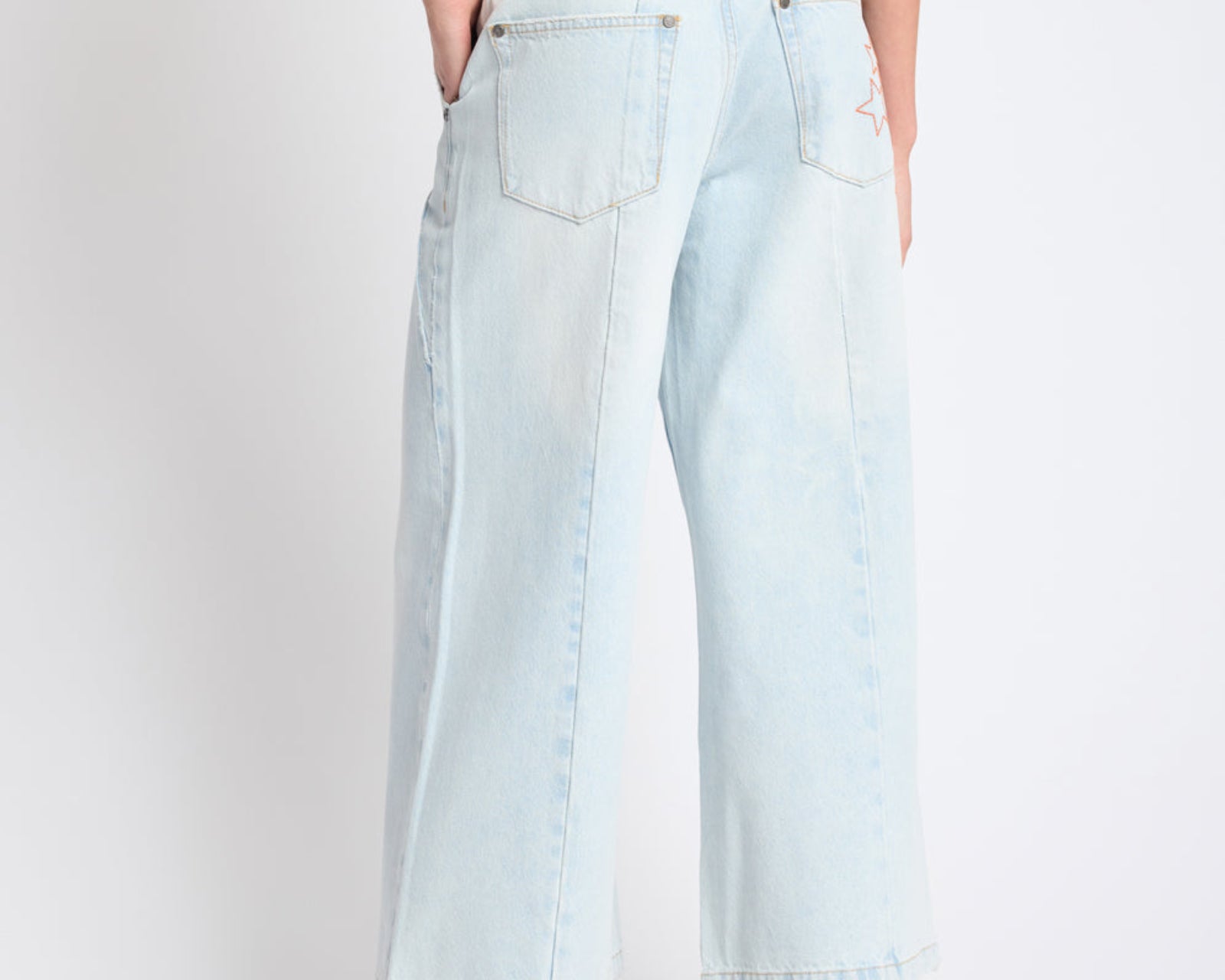 Hayden Mid Waist Wide Leg Cropped Denim Jeans - Bel Air Blue