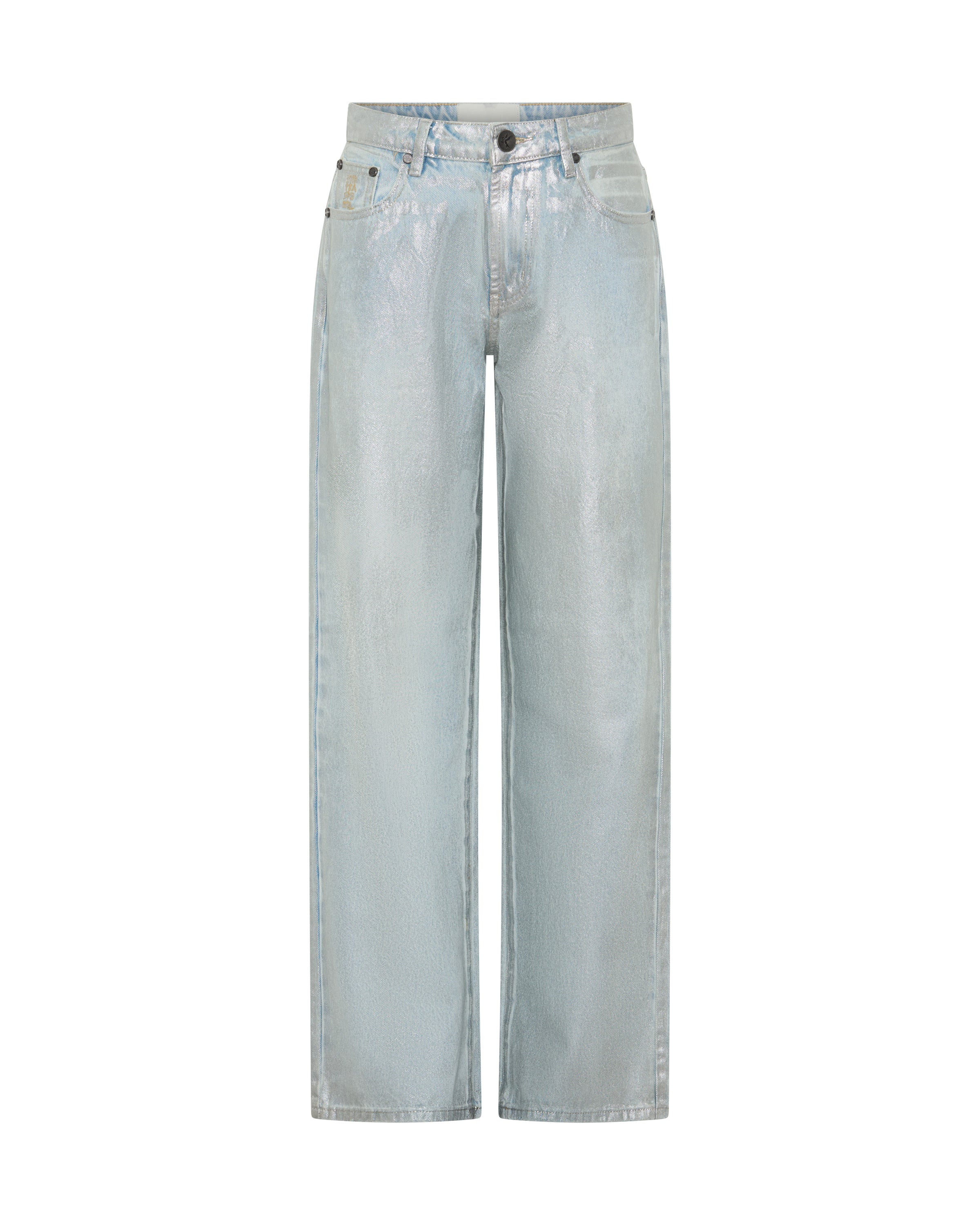 Jackson Mid Waist Wide Leg Denim Jeans - Blue Chrome | One