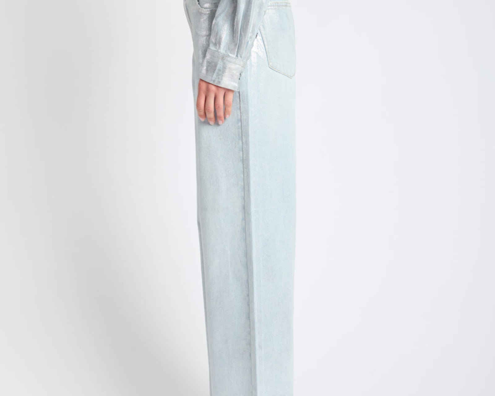 Jackson Mid Waist Wide Leg Denim Jeans - Blue Chrome