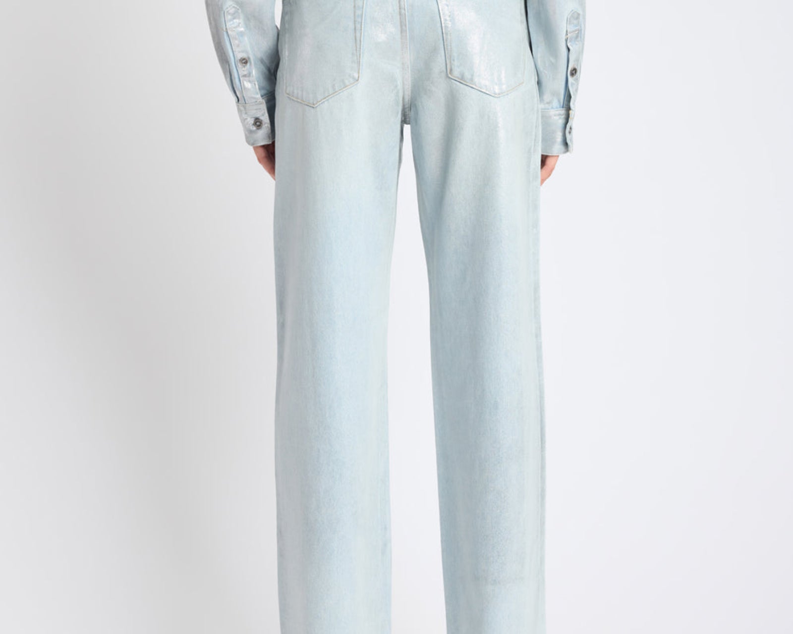 Jackson Mid Waist Wide Leg Denim Jeans - Blue Chrome