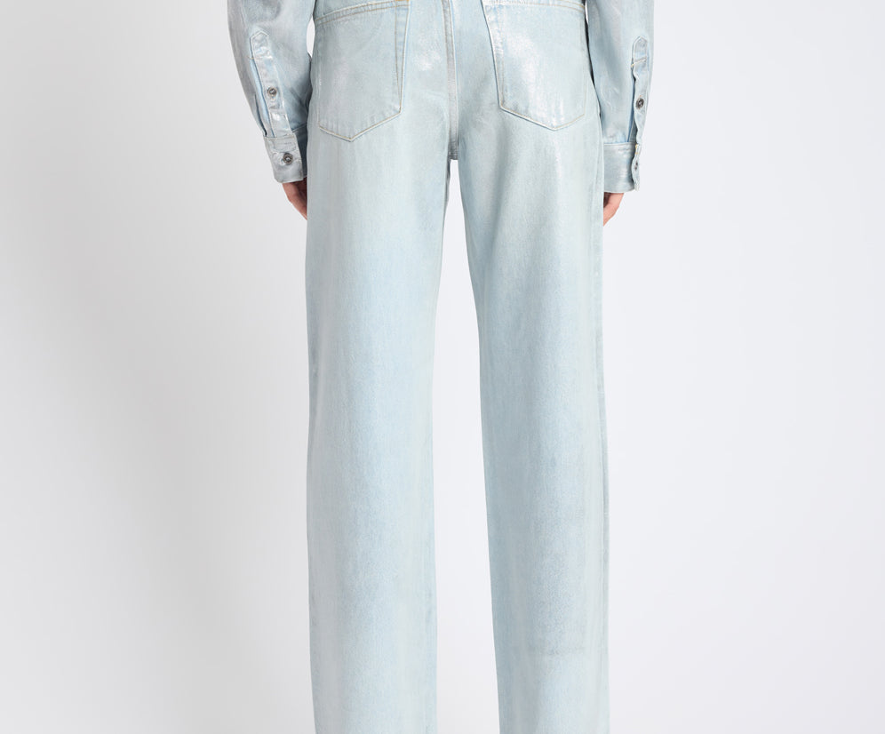 Jackson Mid Waist Wide Leg Denim Jeans - Blue Chrome