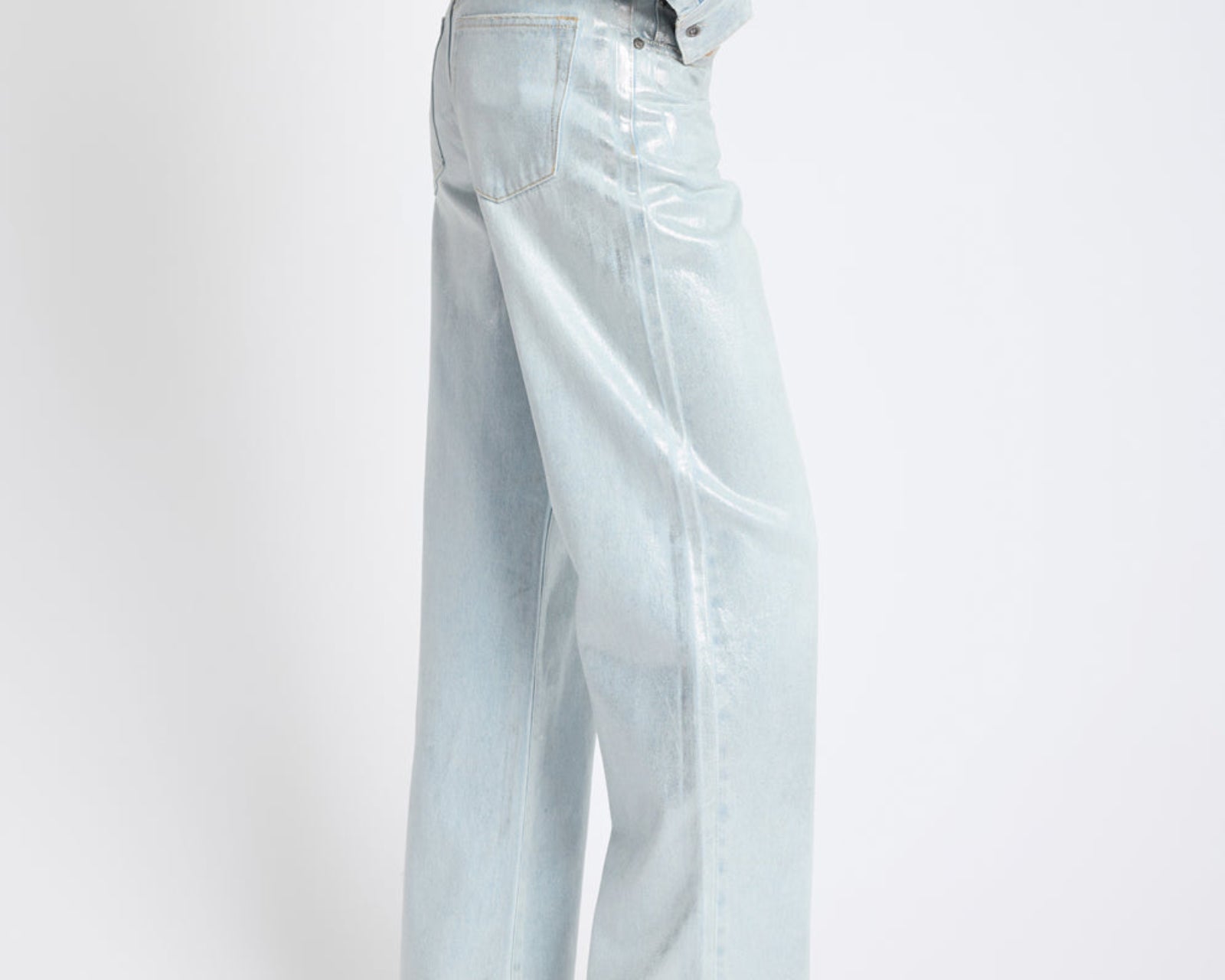 Jackson Mid Waist Wide Leg Denim Jeans - Blue Chrome