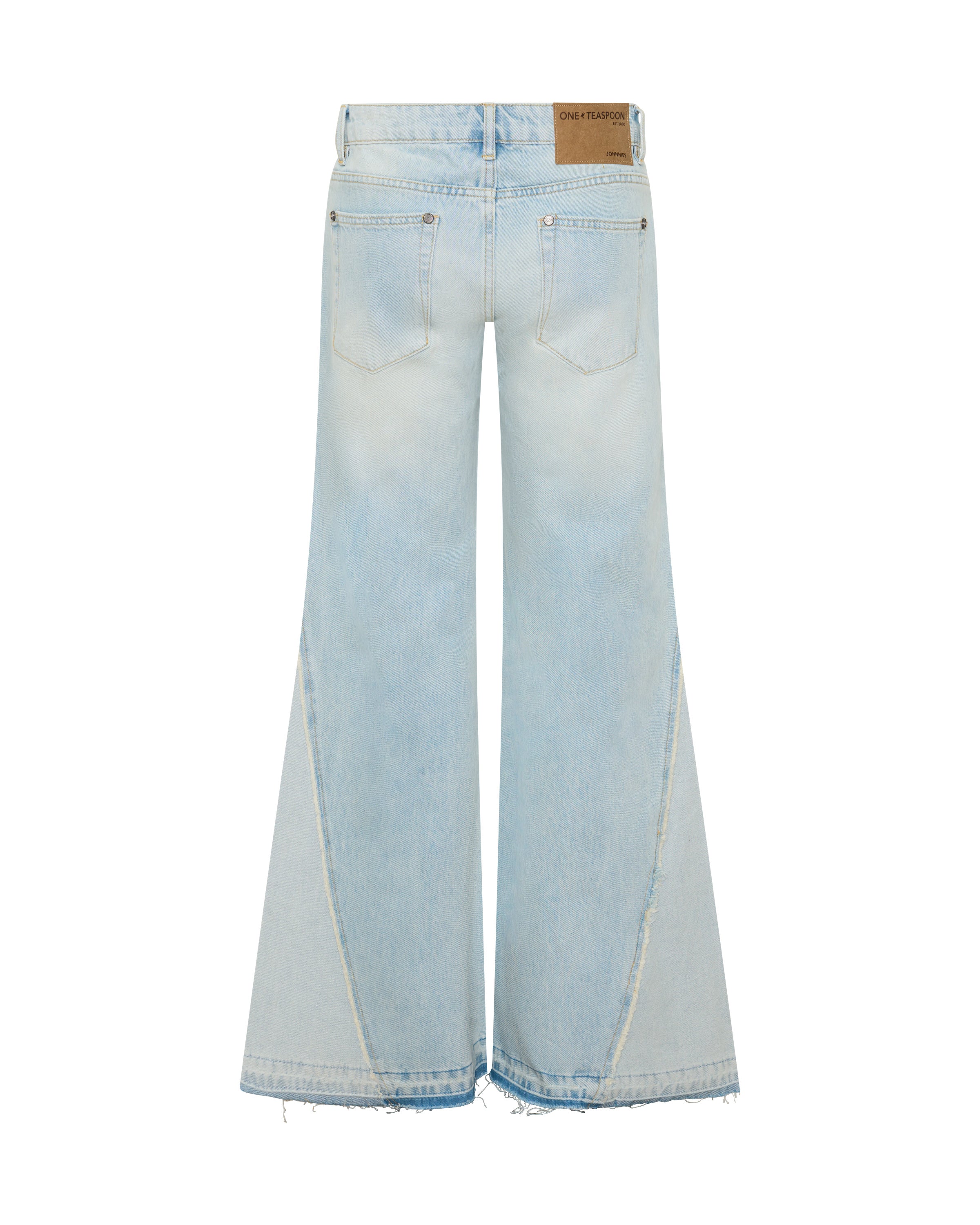Johnnies Low Waist Wide Leg Flared Denim Jeans - Cosmic Blue | One