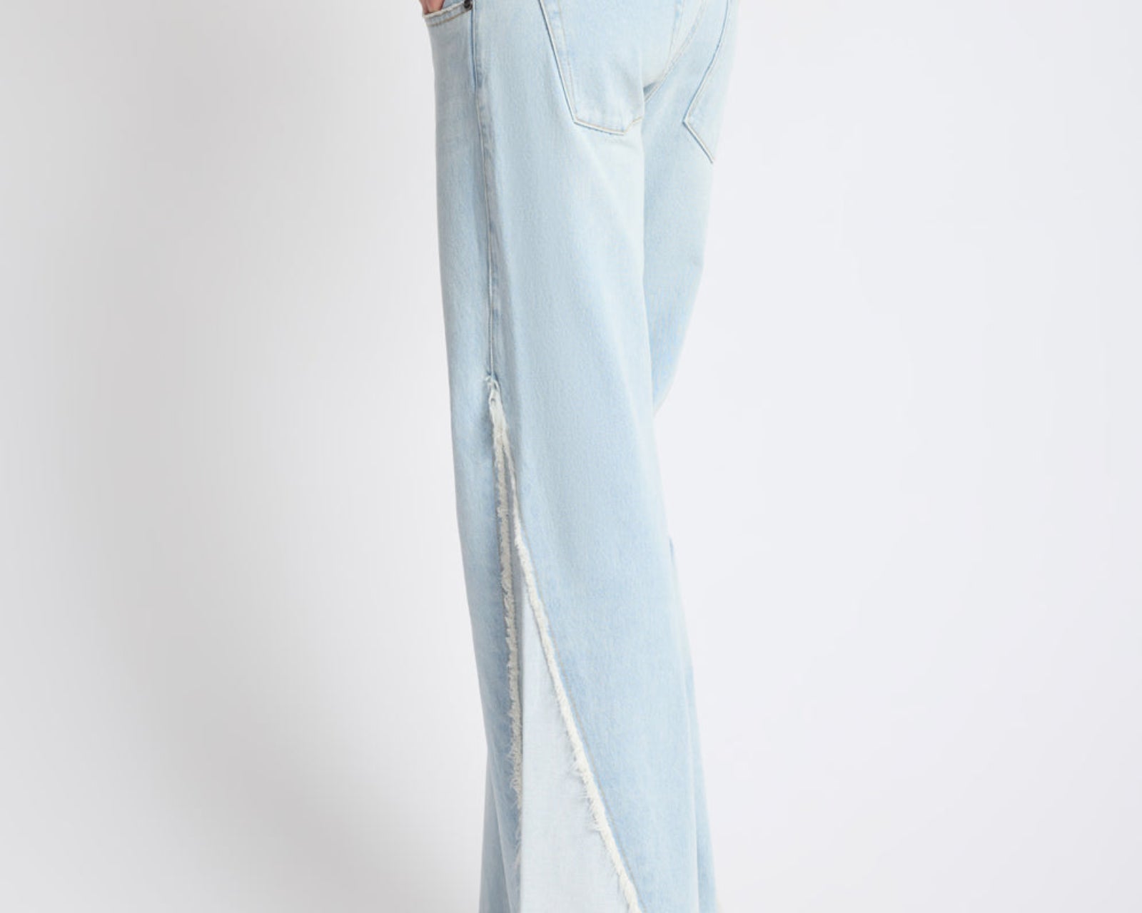 Johnnies Low Waist Wide Leg Flared Denim Jeans - Cosmic Blue