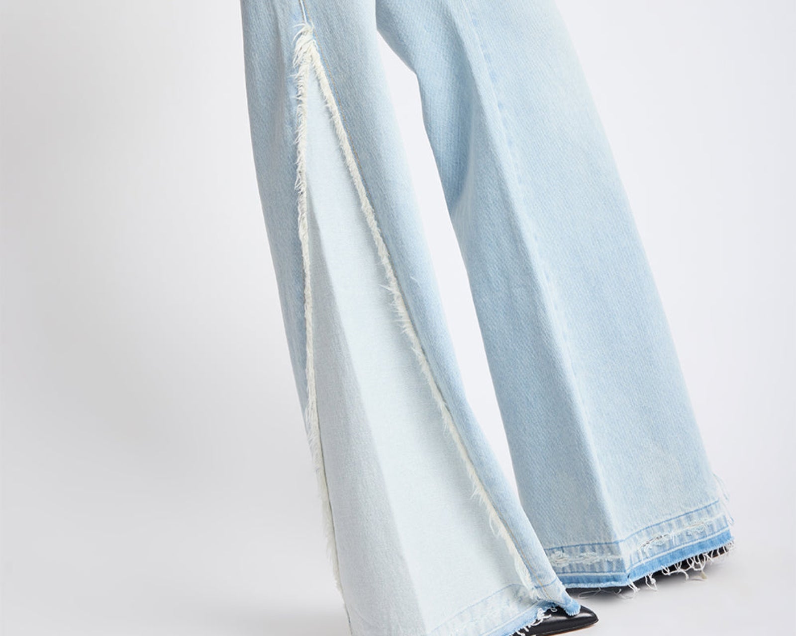 Johnnies Low Waist Wide Leg Flared Denim Jeans - Cosmic Blue