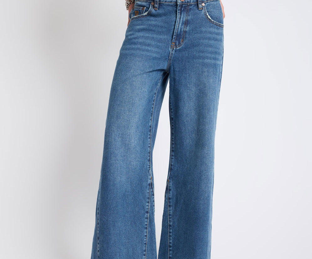 Cruisers Mid Waist Bootcut Flare Denim Jeans - Rodeo Blue