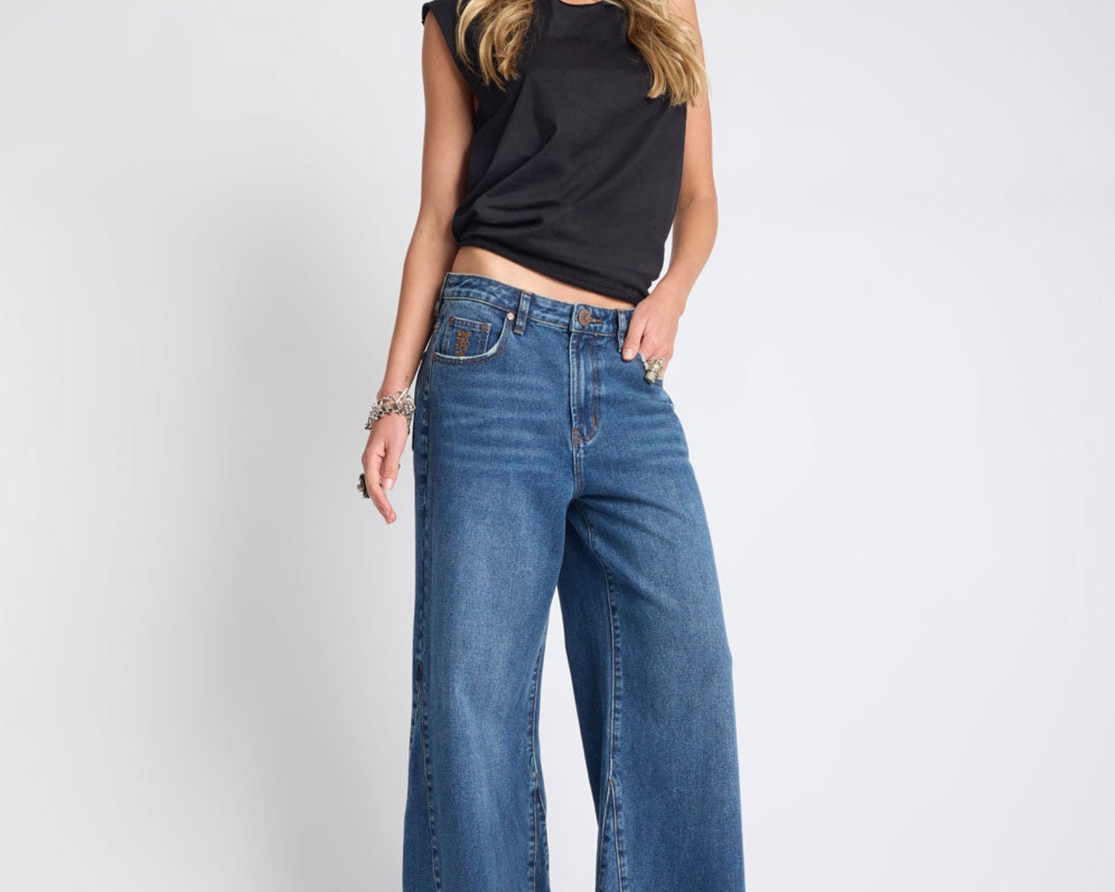 Cruisers Mid Waist Bootcut Flare Denim Jeans - Rodeo Blue