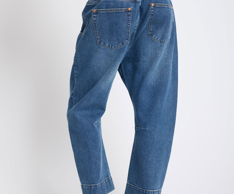 Outcasts Low Waist Drop Crotch Harem Denim Jeans - Rodeo Blue