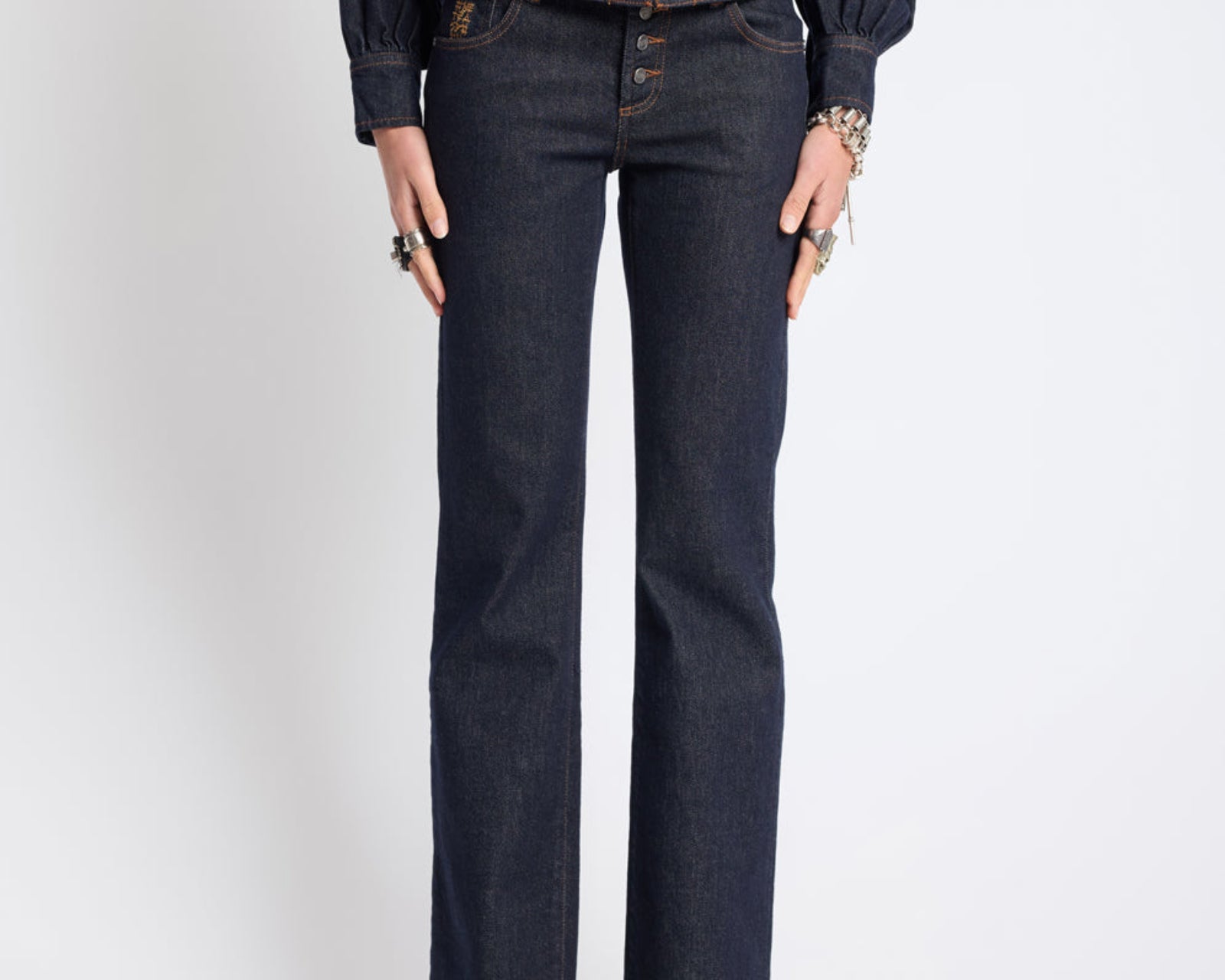 Alice Low Waist Bootcut Denim Jeans - Raw Indigo