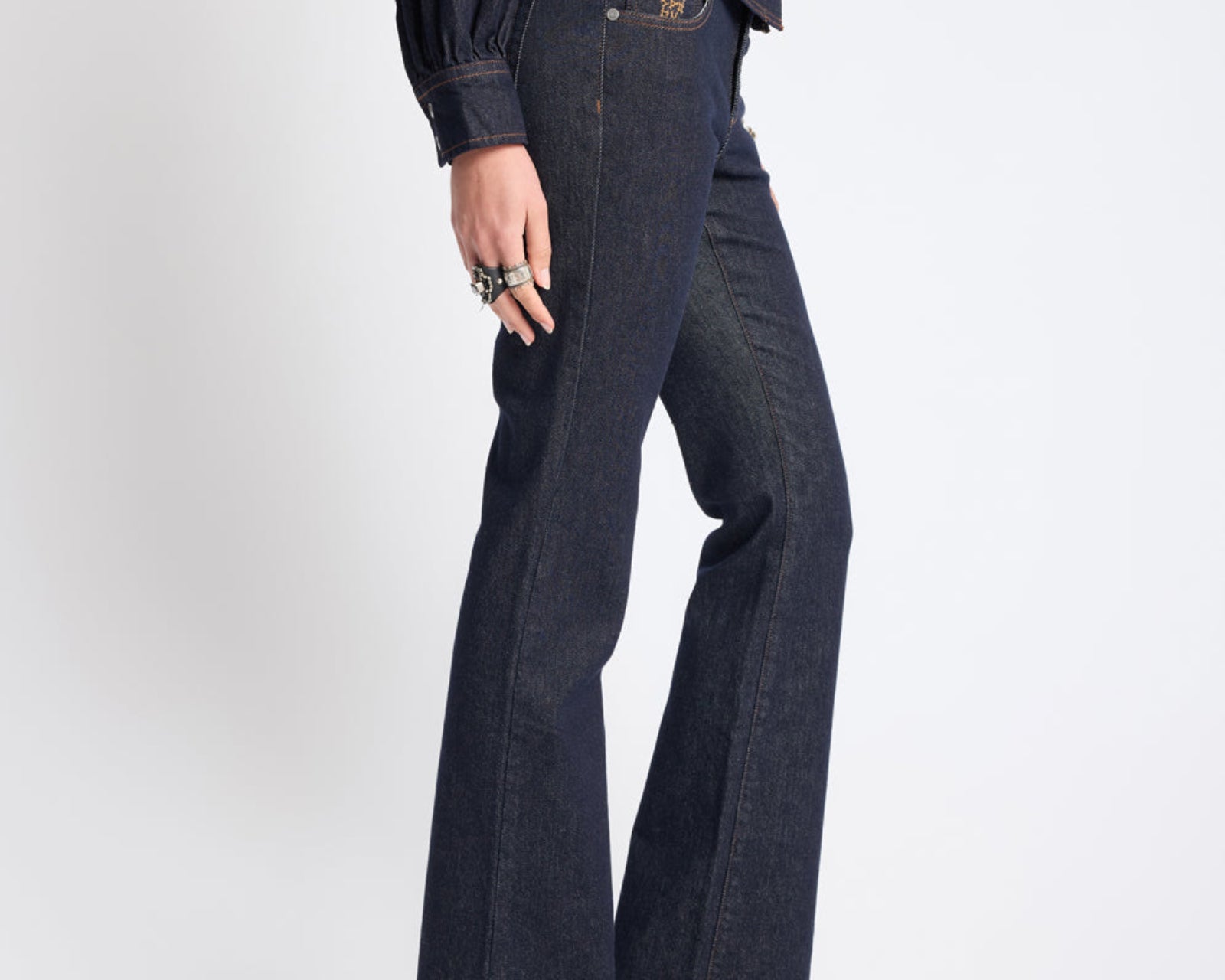 Alice Low Waist Bootcut Denim Jeans - Raw Indigo