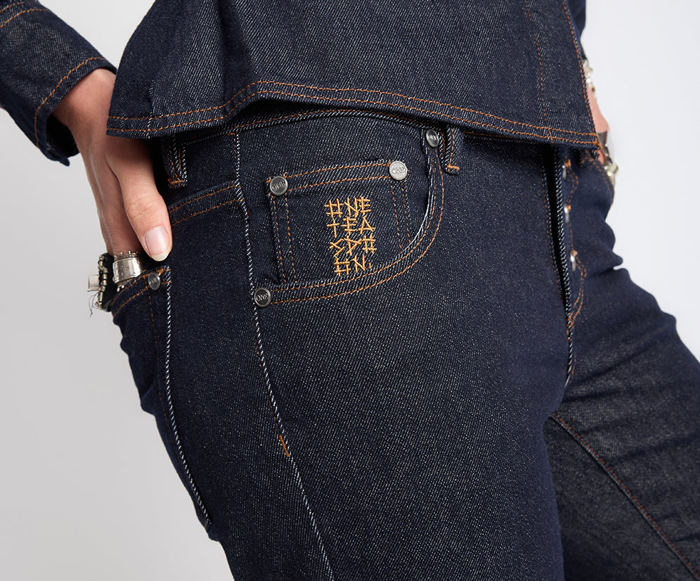 Alice Low Waist Bootcut Denim Jeans - Raw Indigo