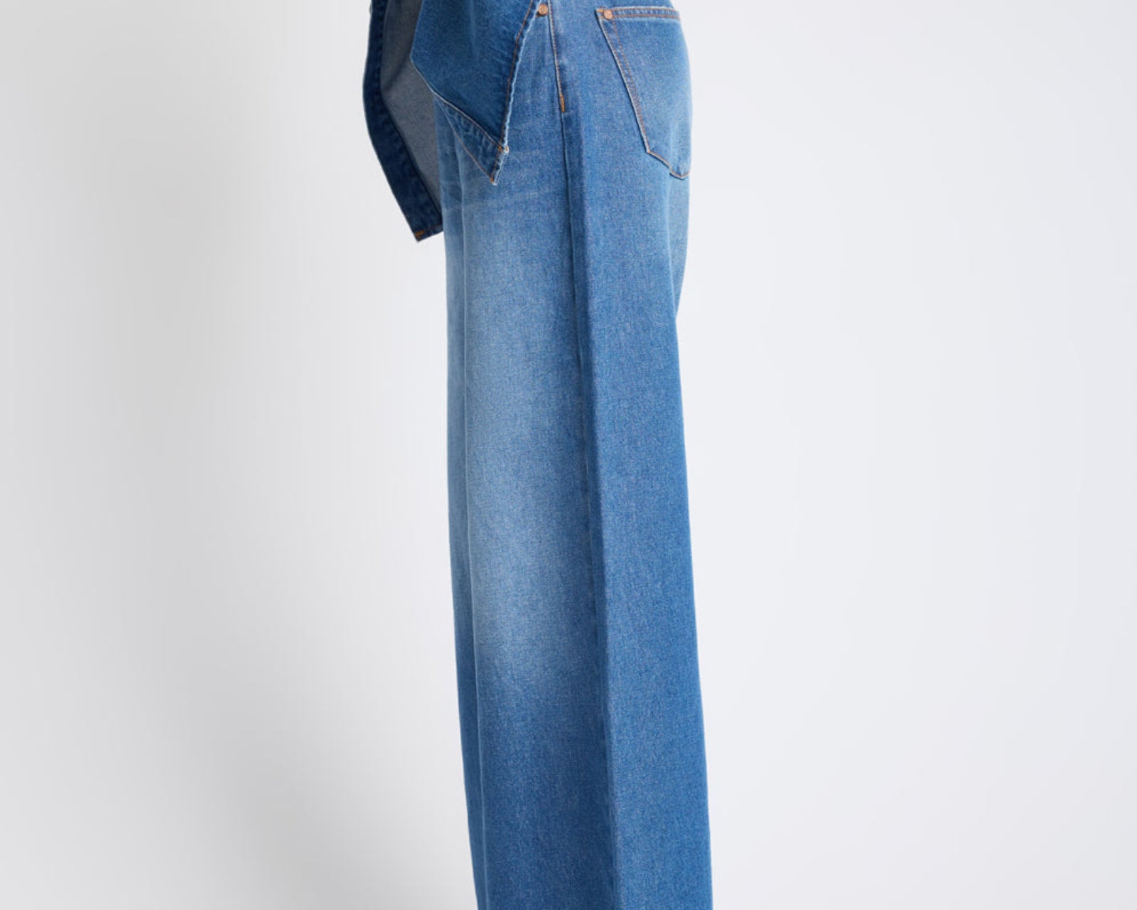 Love Machines Mid Waist Super Wide Leg Denim Jeans - Pacifica Blue