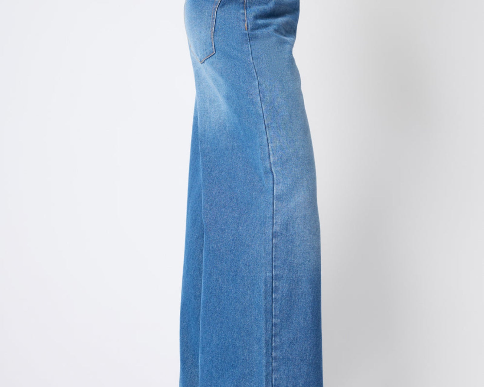 Love Machines Mid Waist Super Wide Leg Denim Jeans - Pacifica Blue