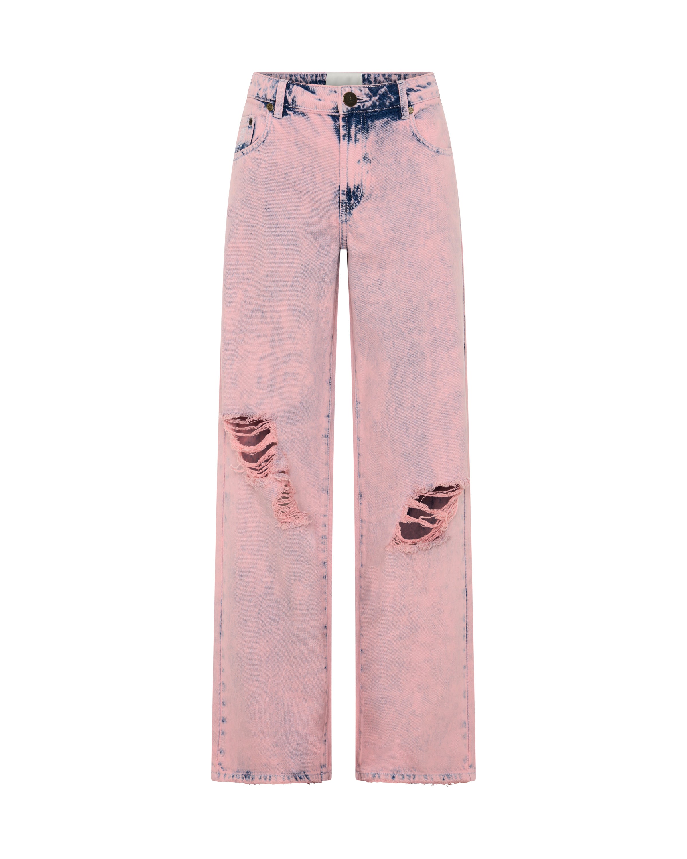 Low Riders Low Waist Wide Leg Denim Jeans - Pink Haze | One