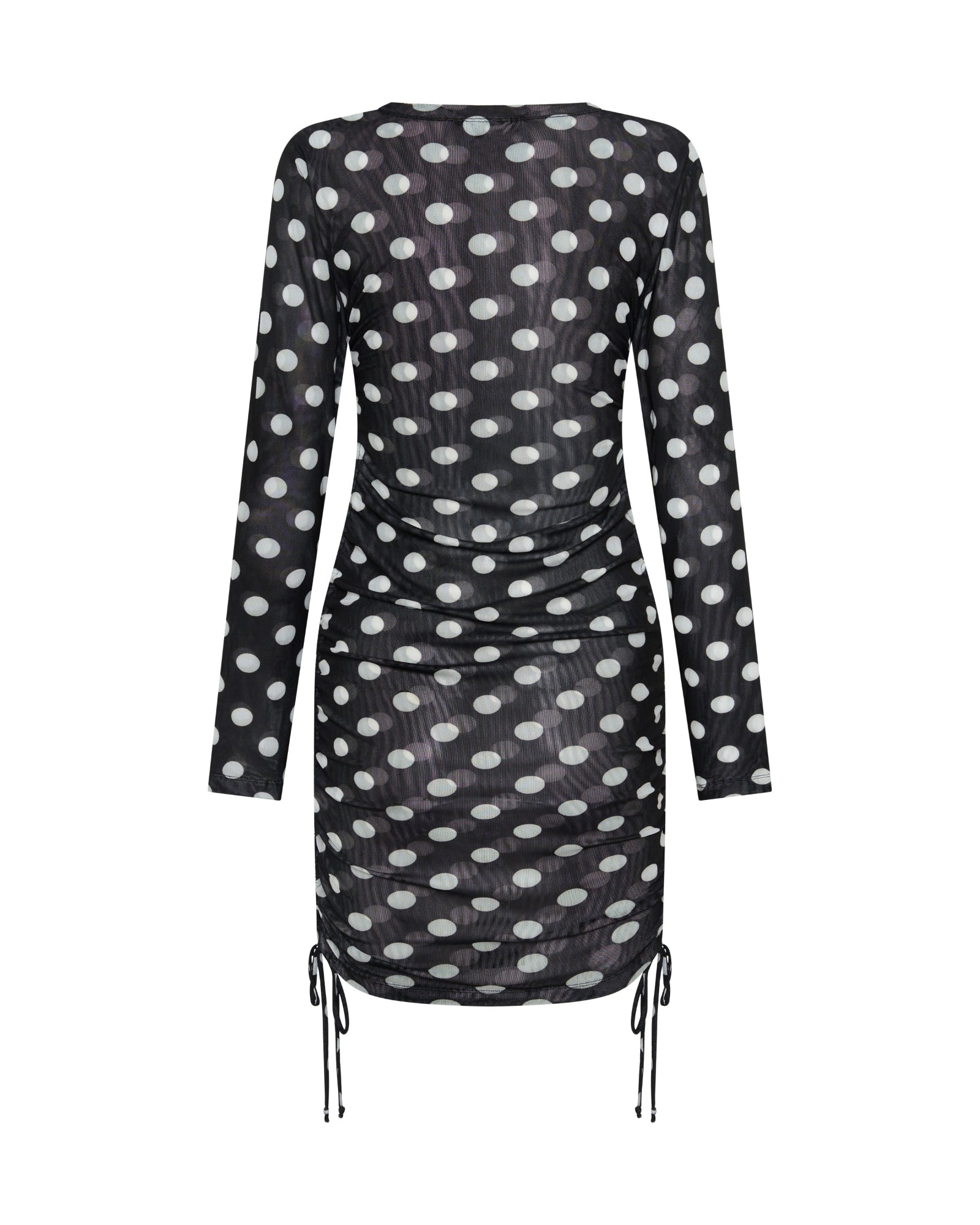 black and white polka dot mini dress Miss Circle Women's Umika Dots Bubble Hem the Ilona Contrast Polka Dot Twist Front Mini Dress stuns with its classic pattern One Teaspoon Polka Darling Sheer