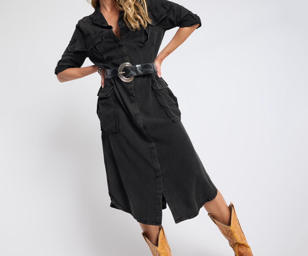 long sleeve midi shirt dress One Teaspoon Crushed Midi Shirt Dress