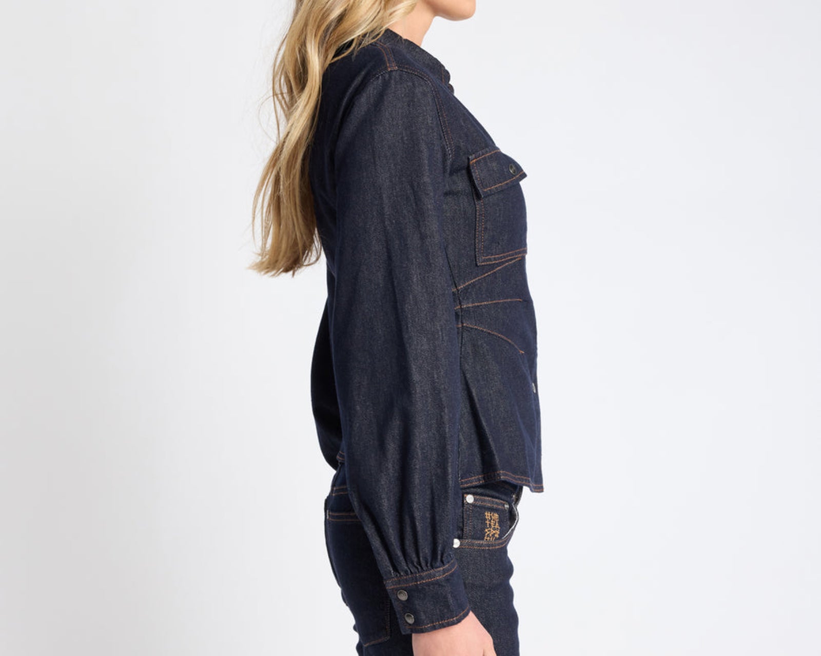 Josie Fitted Denim Shirt - Raw Indigo