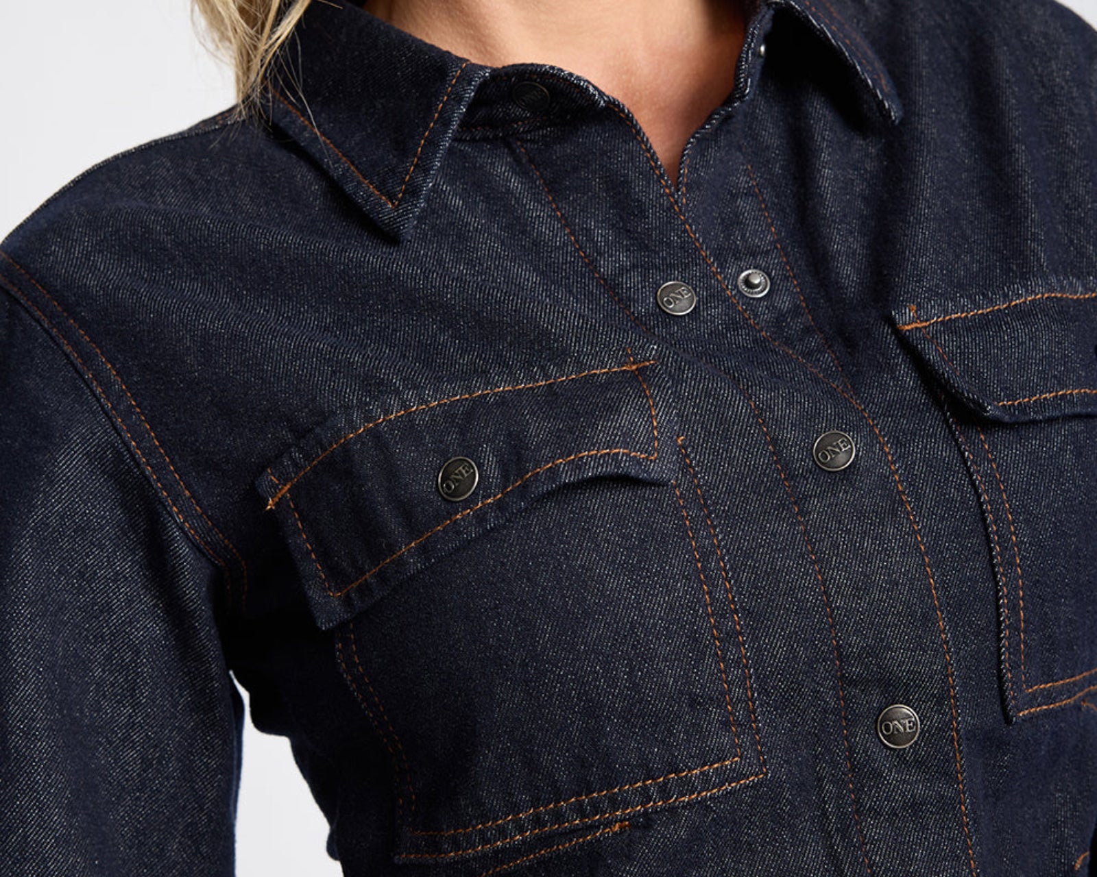 Josie Fitted Denim Shirt - Raw Indigo