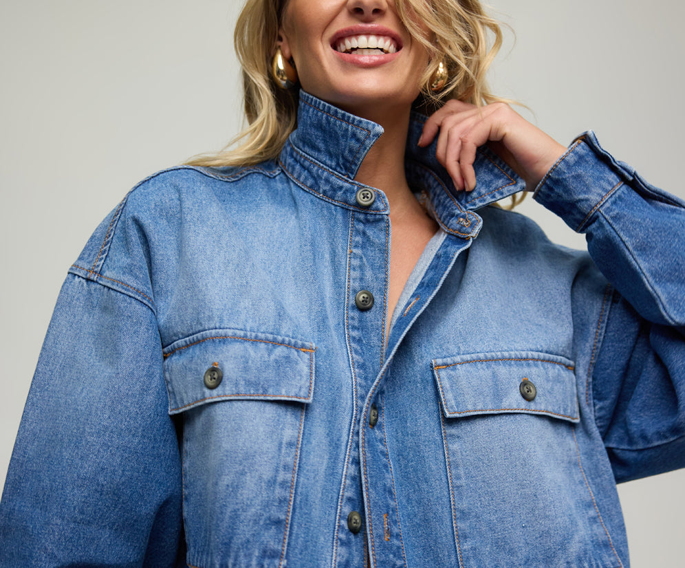 Oversized Denim Shirt - Pacifica Blue