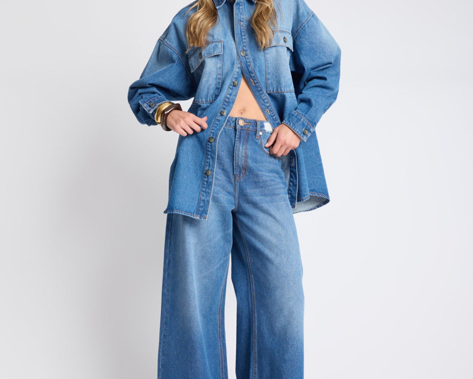 Oversized Denim Shirt - Pacifica Blue