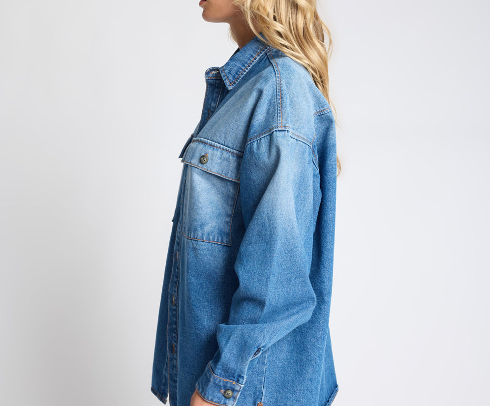 Oversized Denim Shirt - Pacifica Blue
