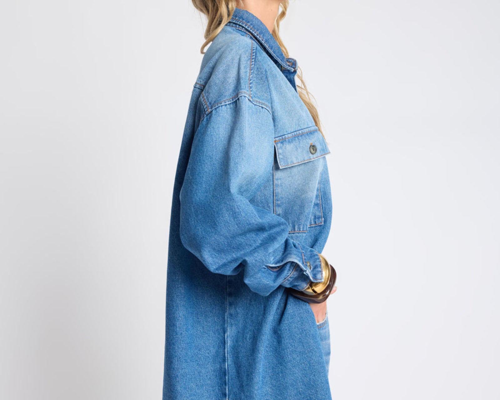 Oversized Denim Shirt - Pacifica Blue