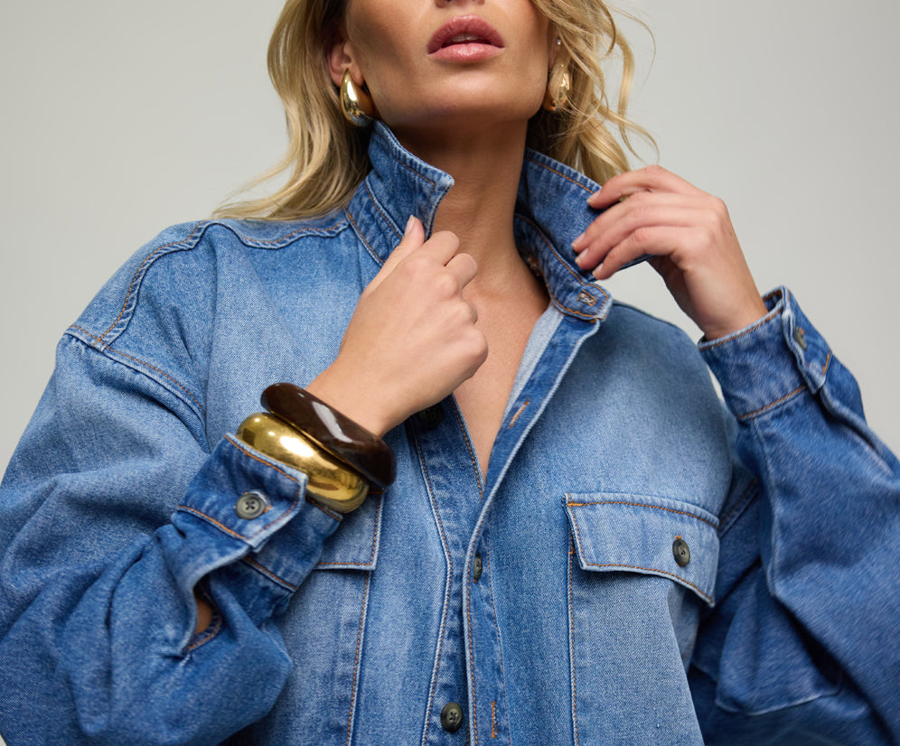 Oversized Denim Shirt - Pacifica Blue