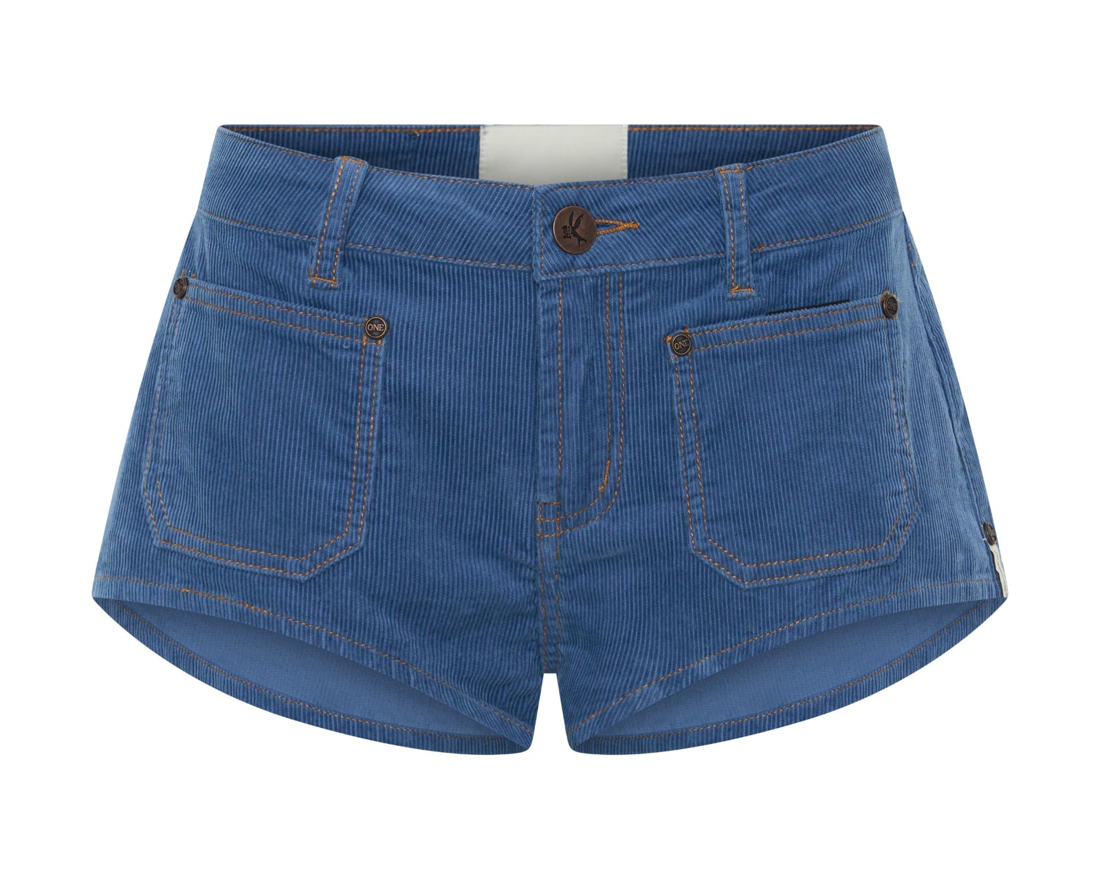 Retro Nomad Low Waist Micro Corduroy Mini Shorts - Cornflower Blue
