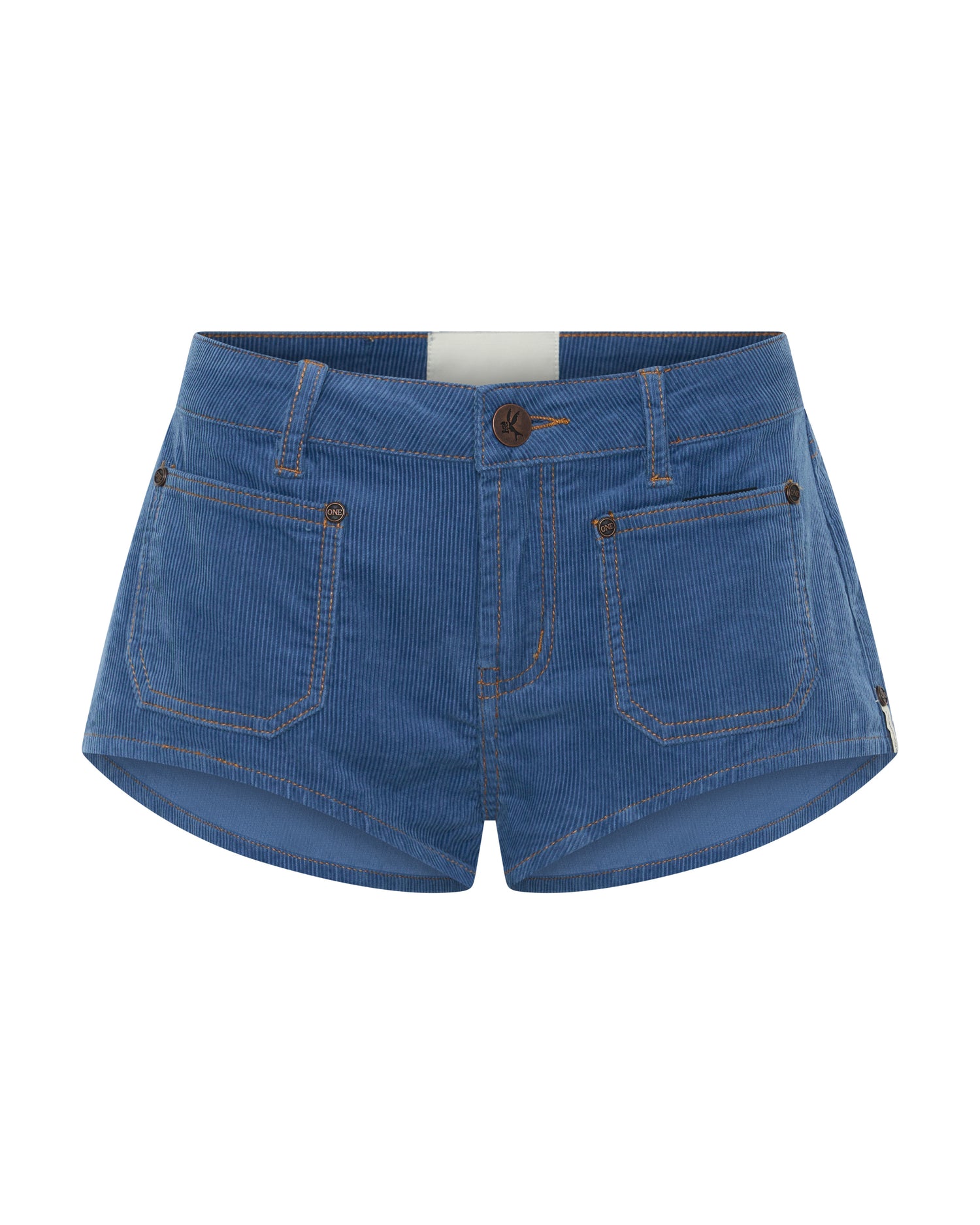 Retro Nomad Low Waist Micro Corduroy Mini Shorts - Cornflower Blue