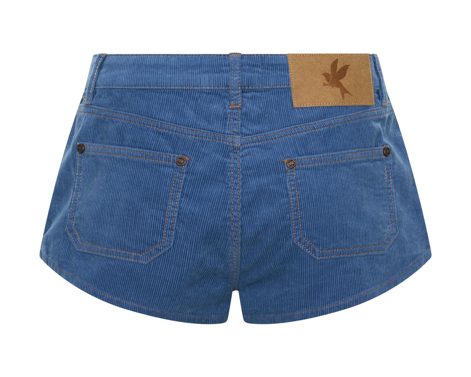 Retro Nomad Low Waist Micro Corduroy Mini Shorts - Cornflower Blue
