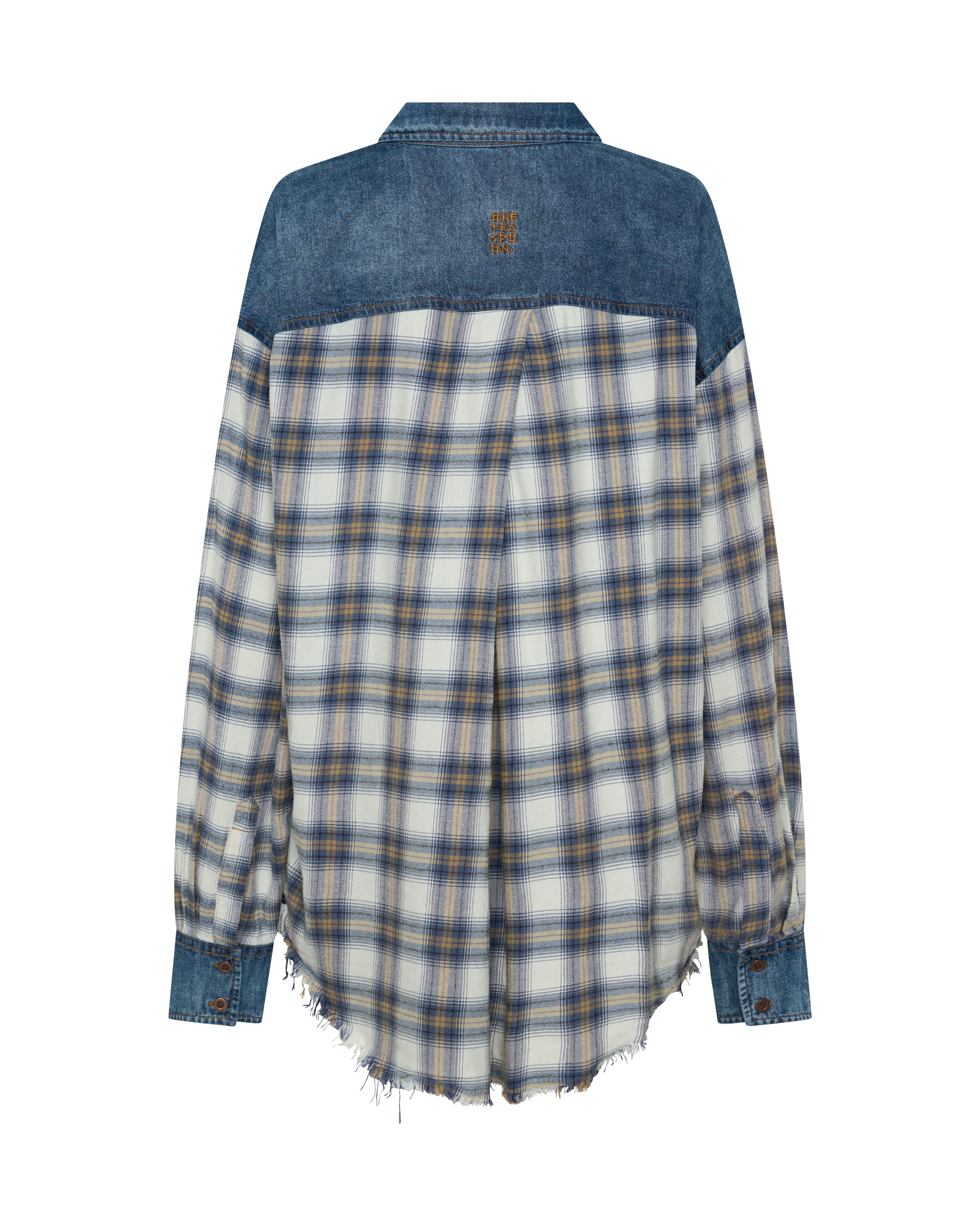 Oversized Flannel Shirt - Blue & White Check | One Teaspoon USA