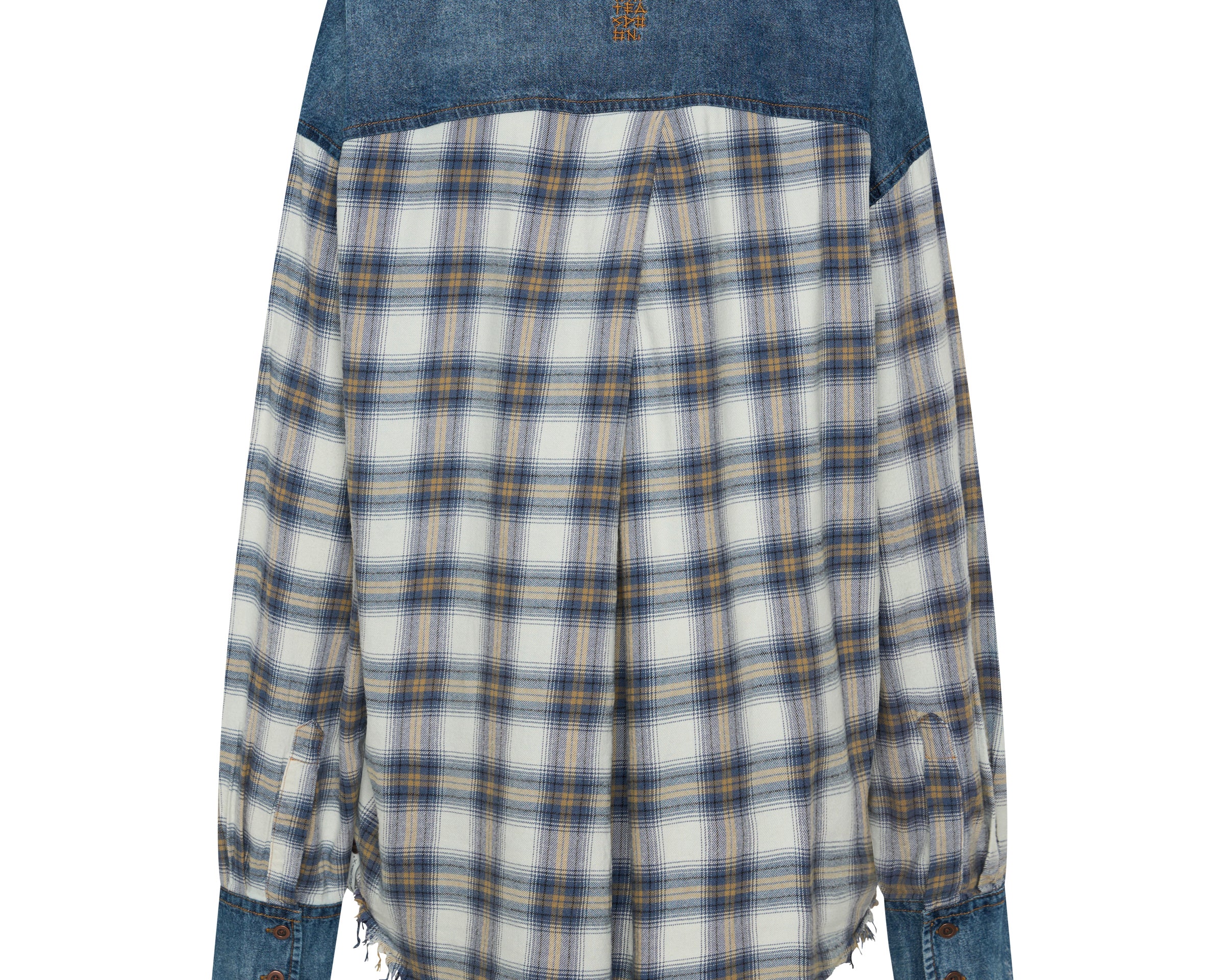 Oversized Flannel Shirt - Blue & White Check