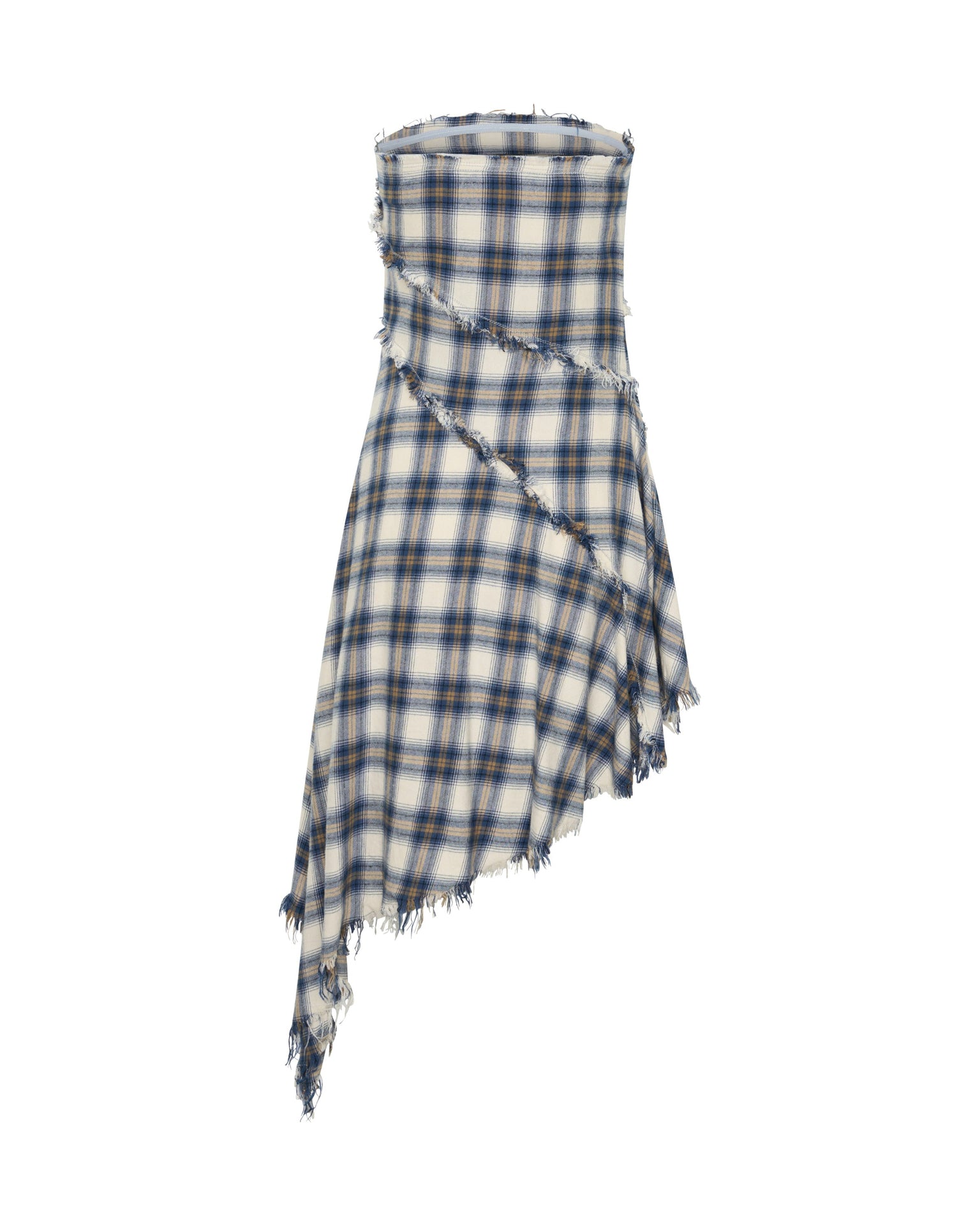 asymmetrical tartan dress Asymmetrical flannel dress Beige for Women
