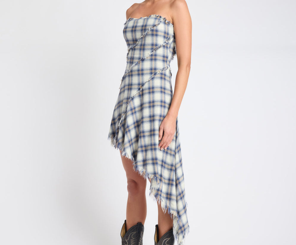mini flannel dress 100% Cotton Forest Green Plaid Mini Dress - All Dresses