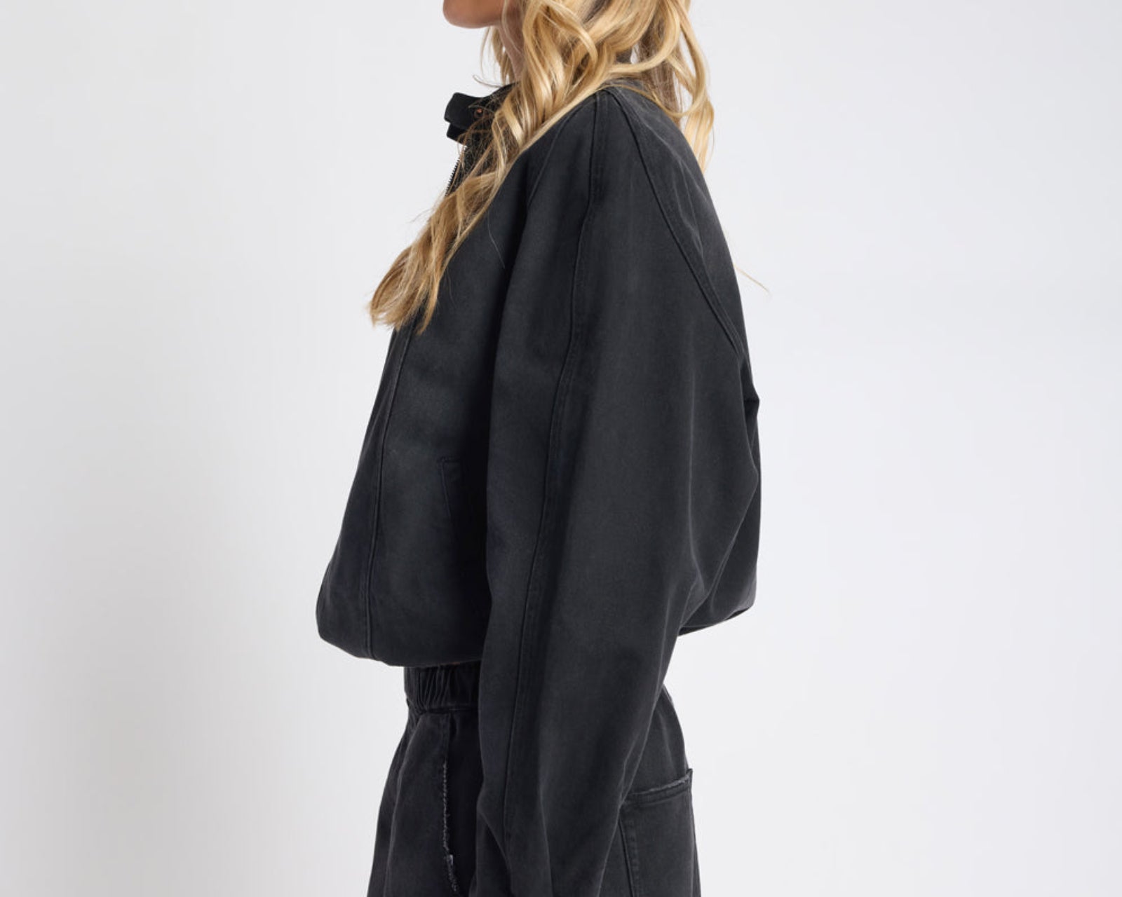 Harley Denim Bomber Jacket - Smokey Black