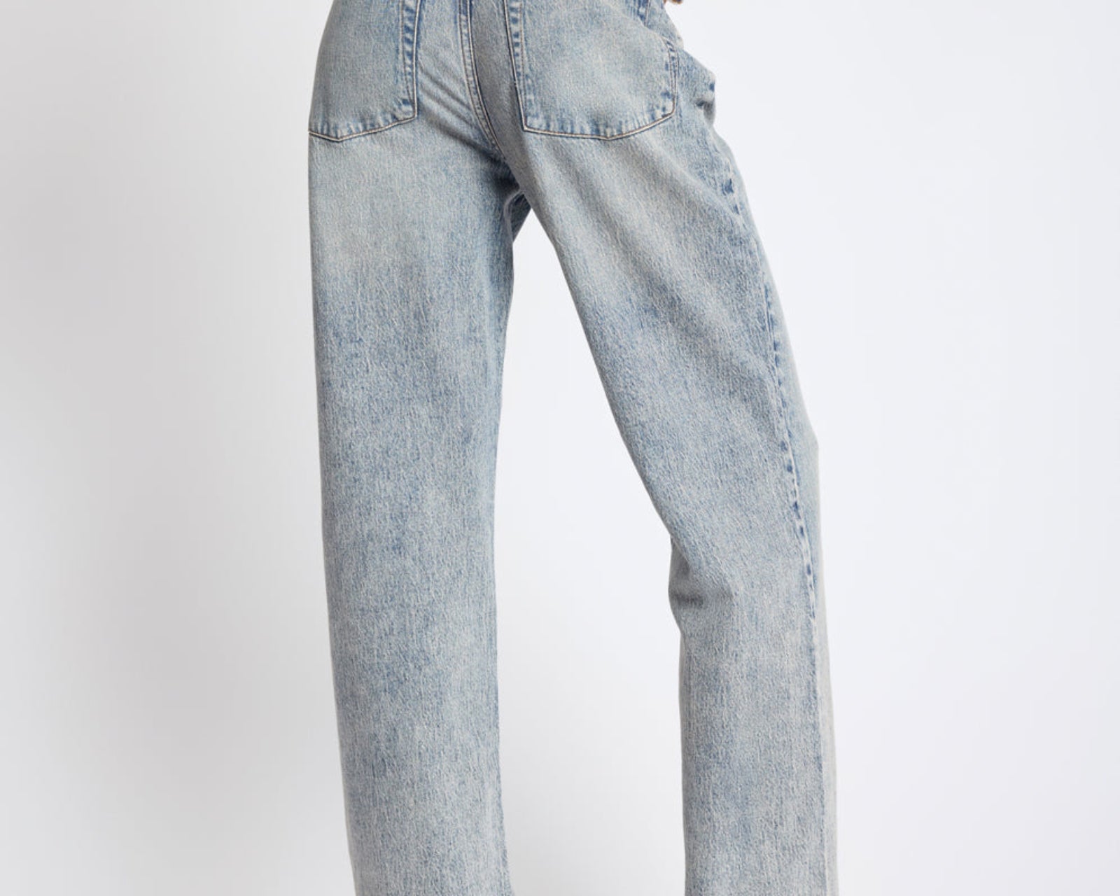 Icon High Waist Straight Leg Denim Jeans - Cloud Blue