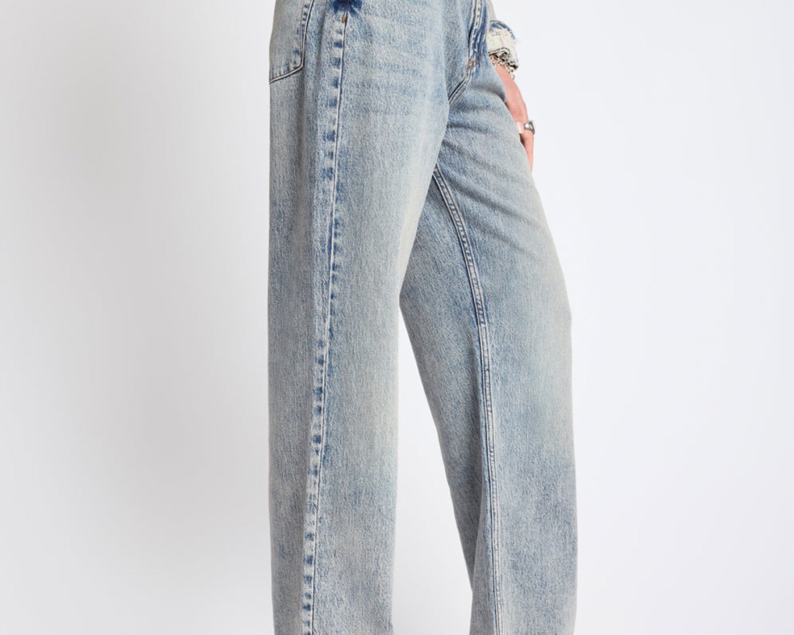 Icon High Waist Straight Leg Denim Jeans - Cloud Blue