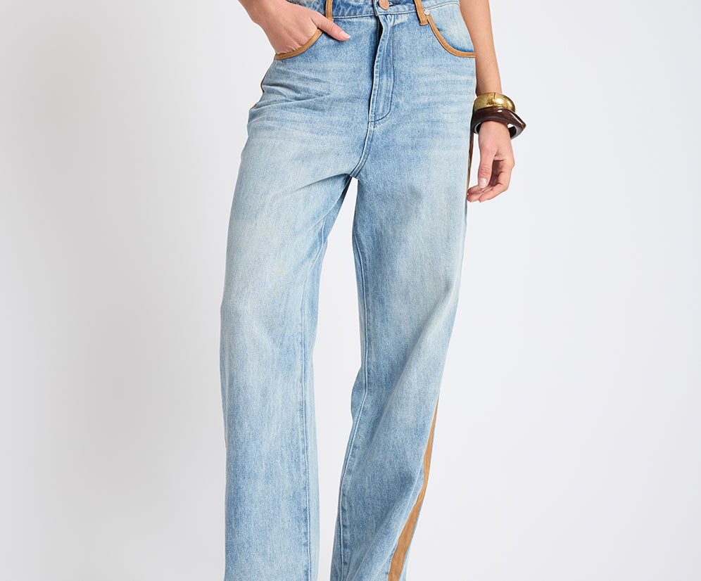 Rodeo Queen Icon High Waist Straight Leg Denim Jeans - Salty Dog