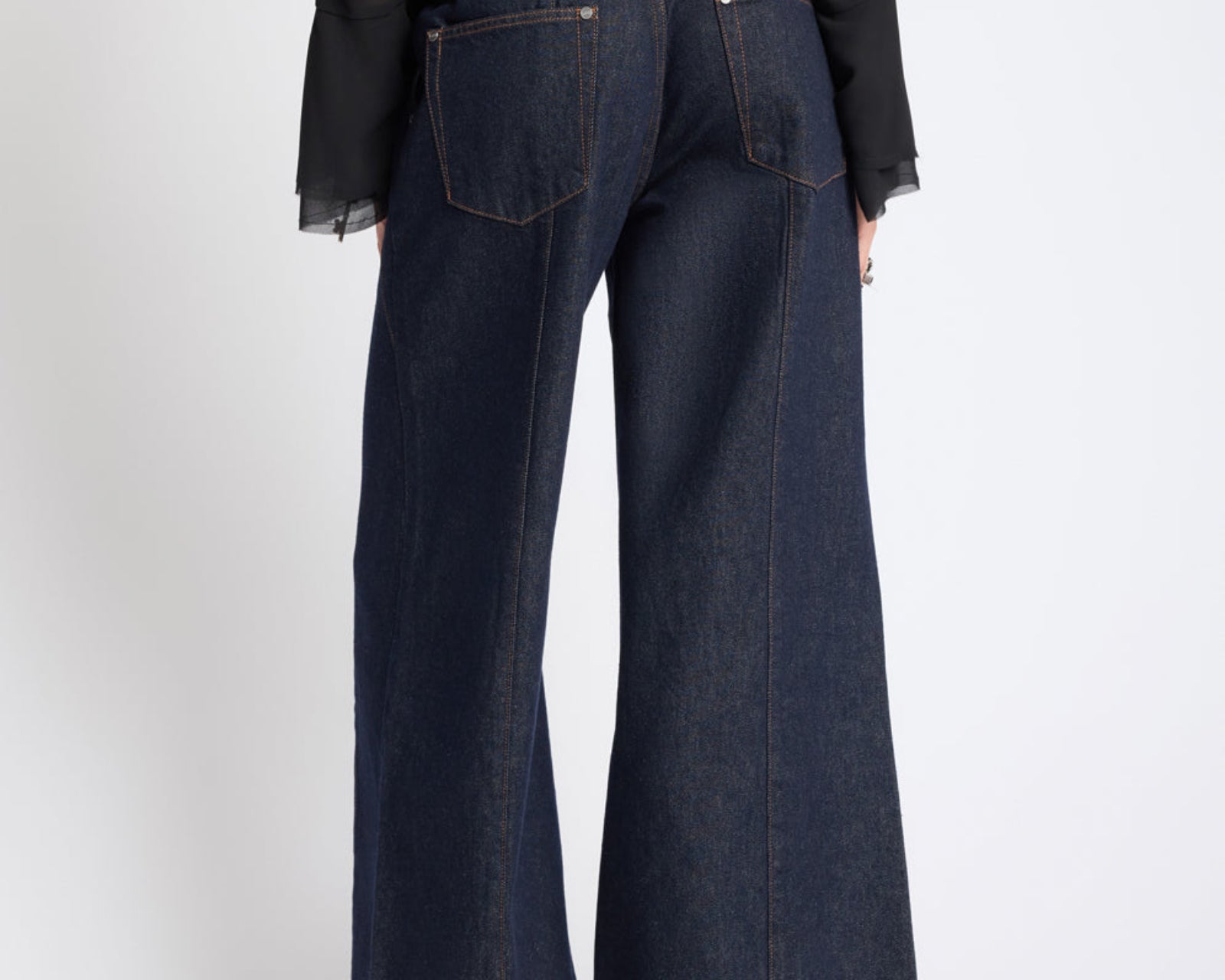 Hayden Mid Waist Wide Leg Cropped Denim Jeans - Raw Indigo