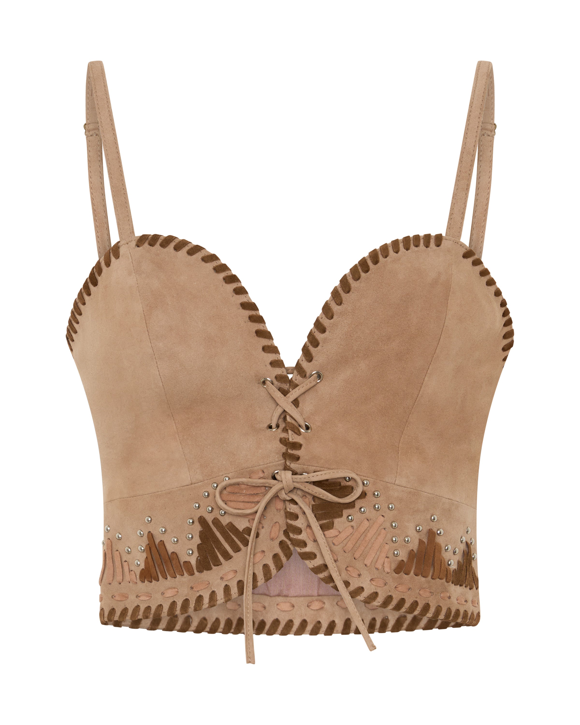 Wild Prairie Bustier Suede Crop Top - Dusty Pink | One Teaspoon USA