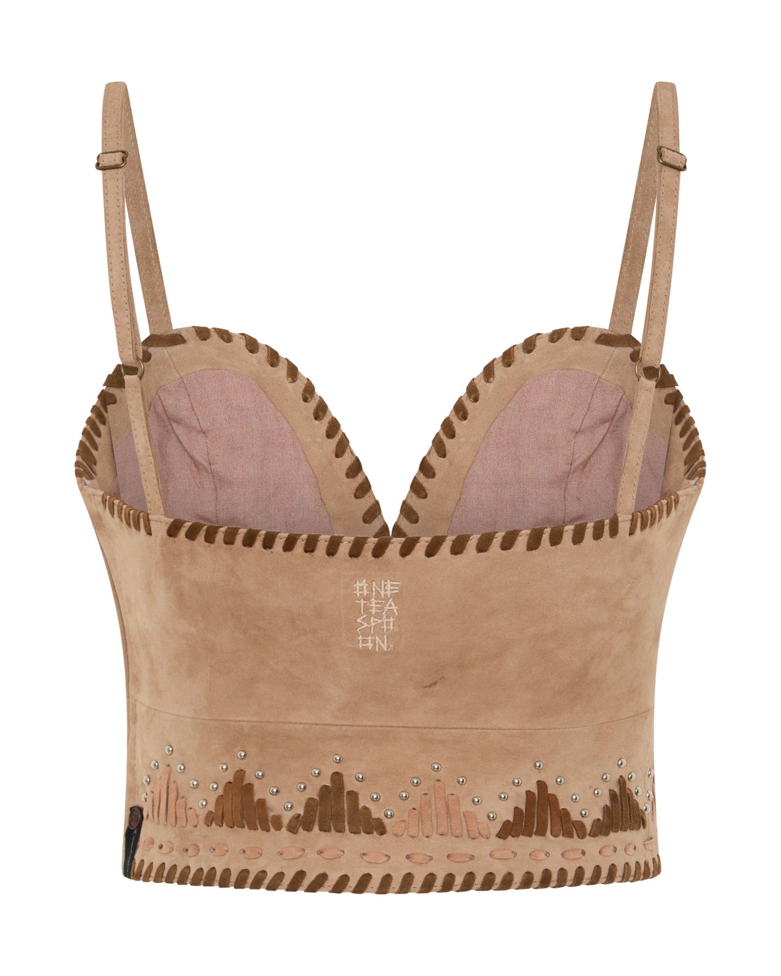 Wild Prairie Bustier Suede Crop Top - Dusty Pink | One Teaspoon USA
